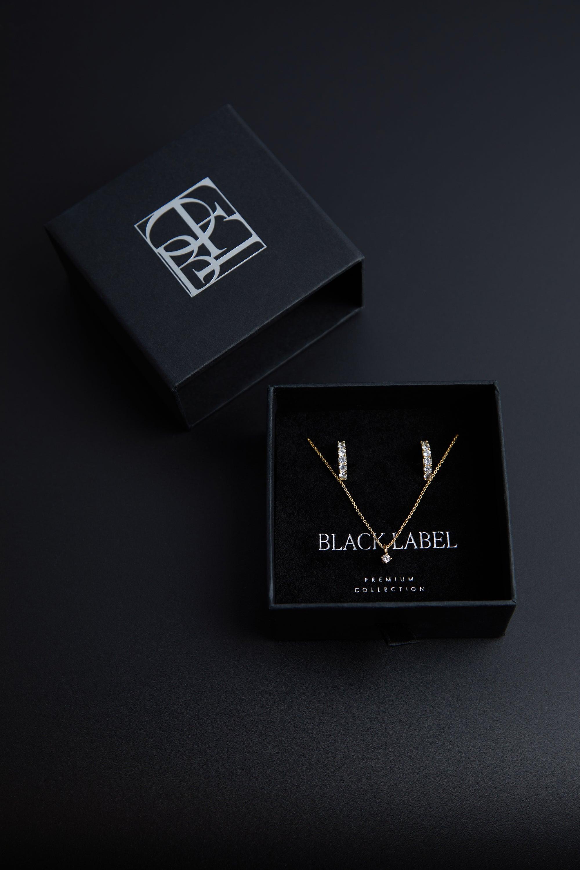 925 SILVER - 16K GOLD EARRING AND NECKLACE GIFT SET by OAK + FORT