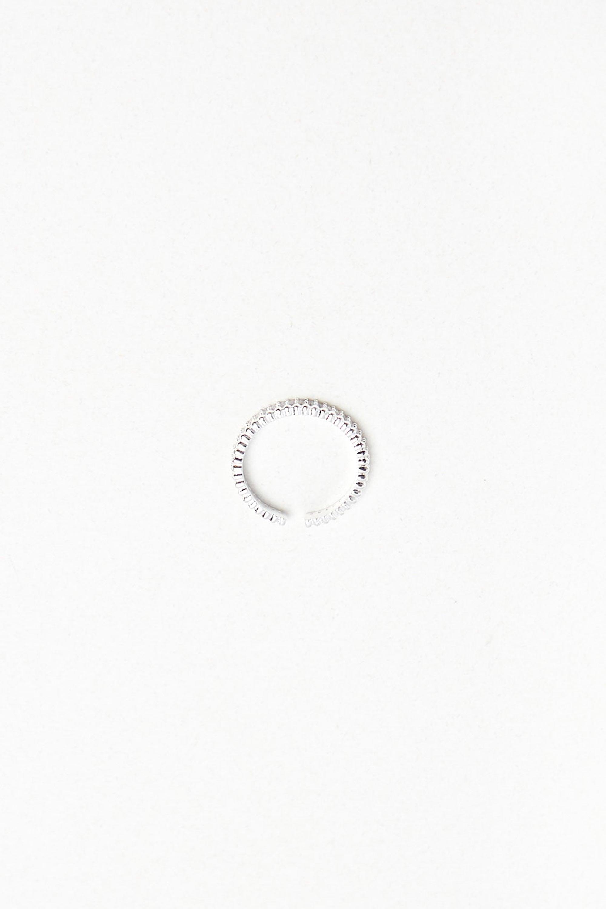 ADJUSTABLE ZIRCONIA BEADED RING by OAK + FORT