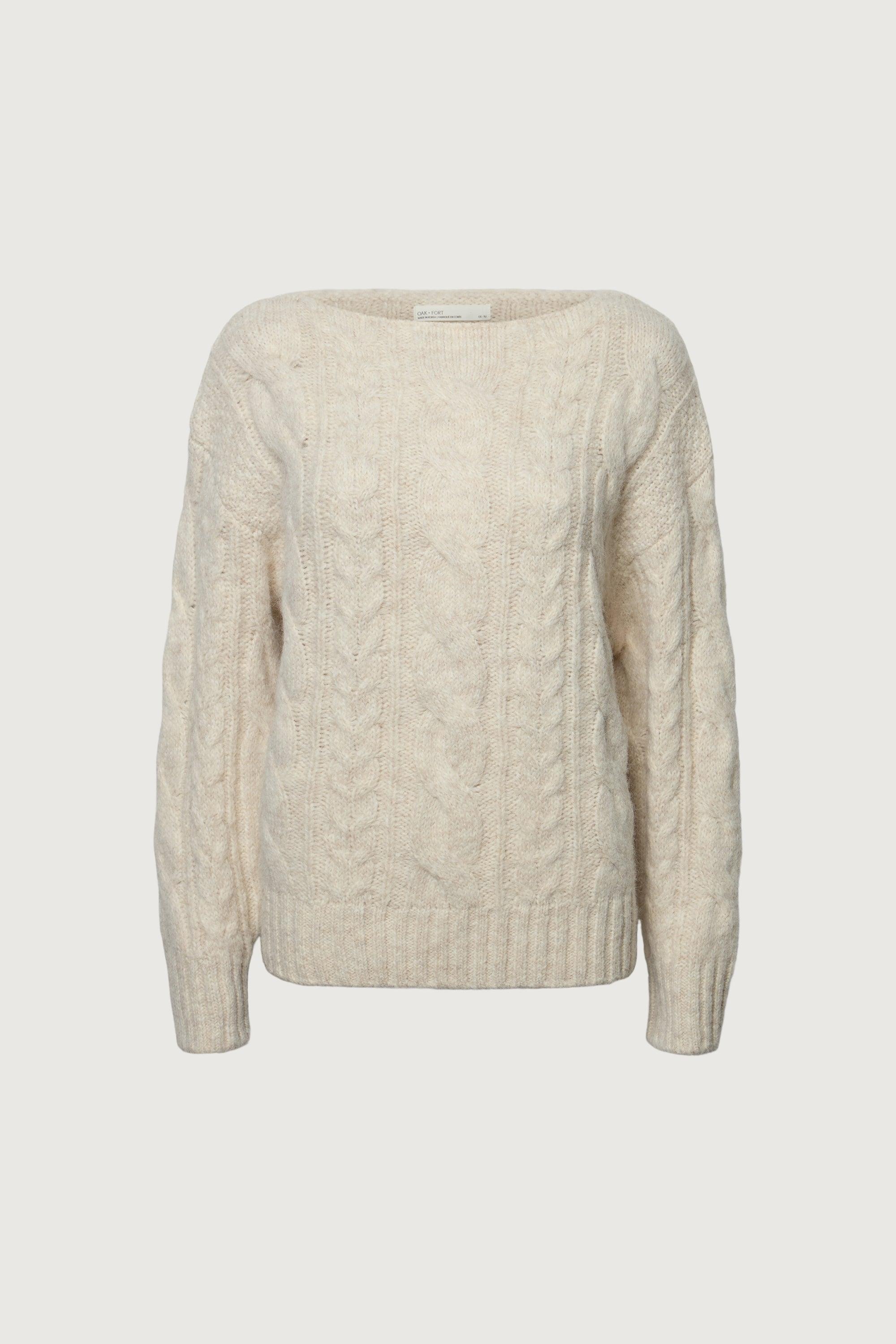 ALPACA AND WOOL-BLEND CABLE KNIT SWEATER by OAK + FORT