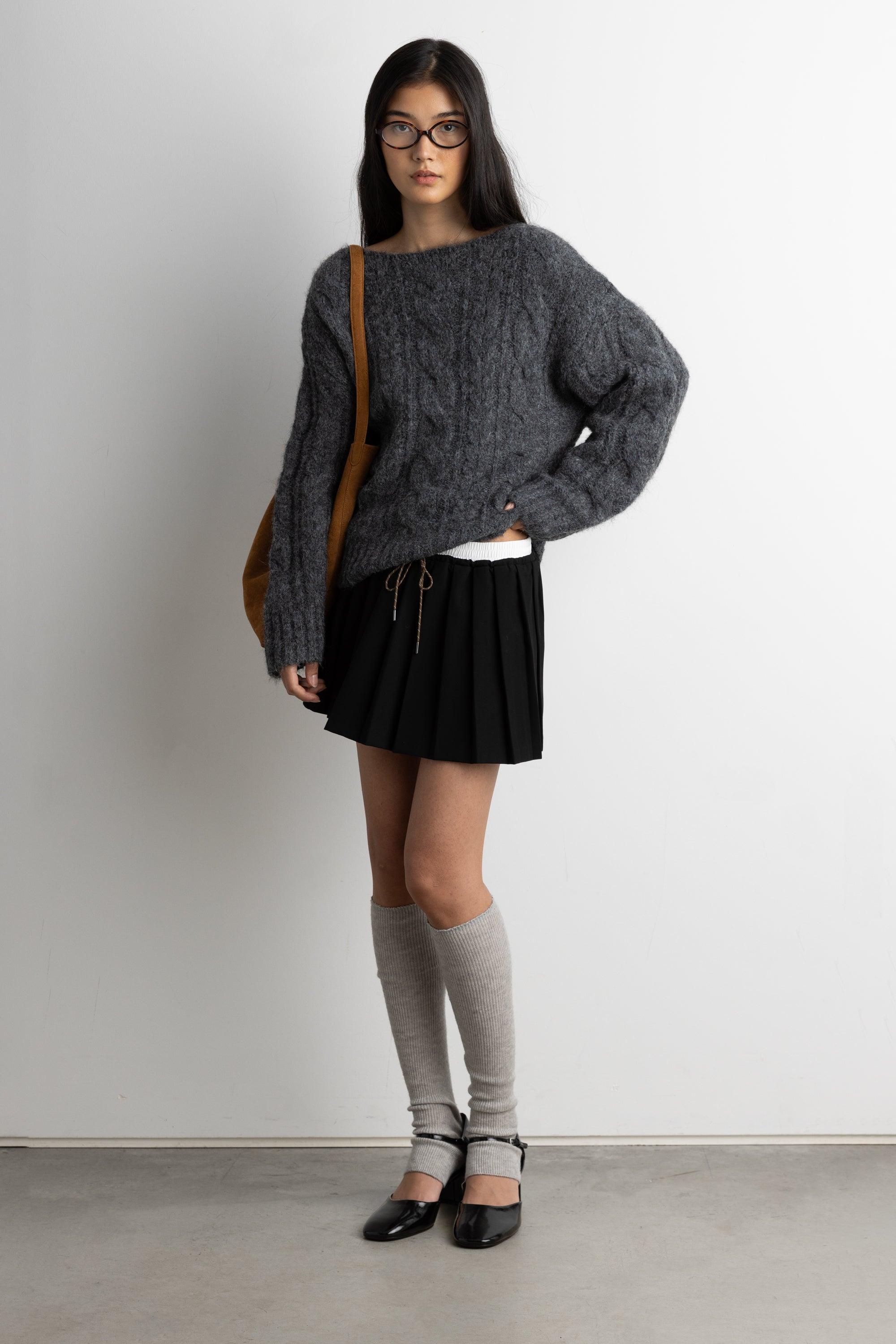 ALPACA AND WOOL-BLEND CABLE KNIT SWEATER by OAK + FORT