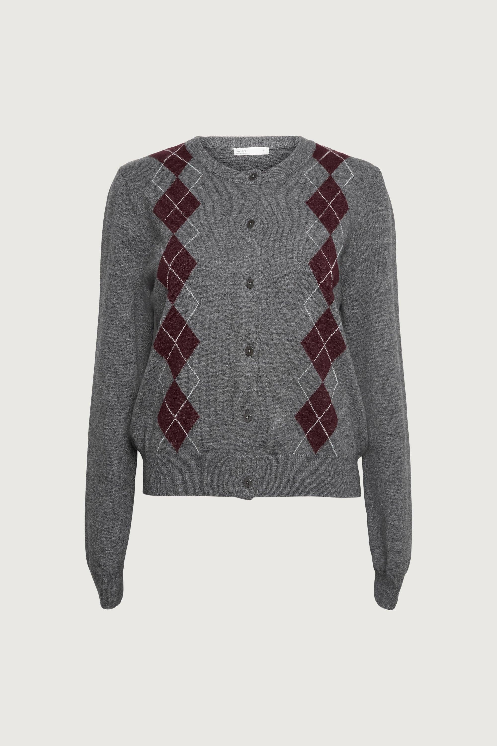 ARGYLE BUTTON FRONT CARDIGAN by OAK + FORT
