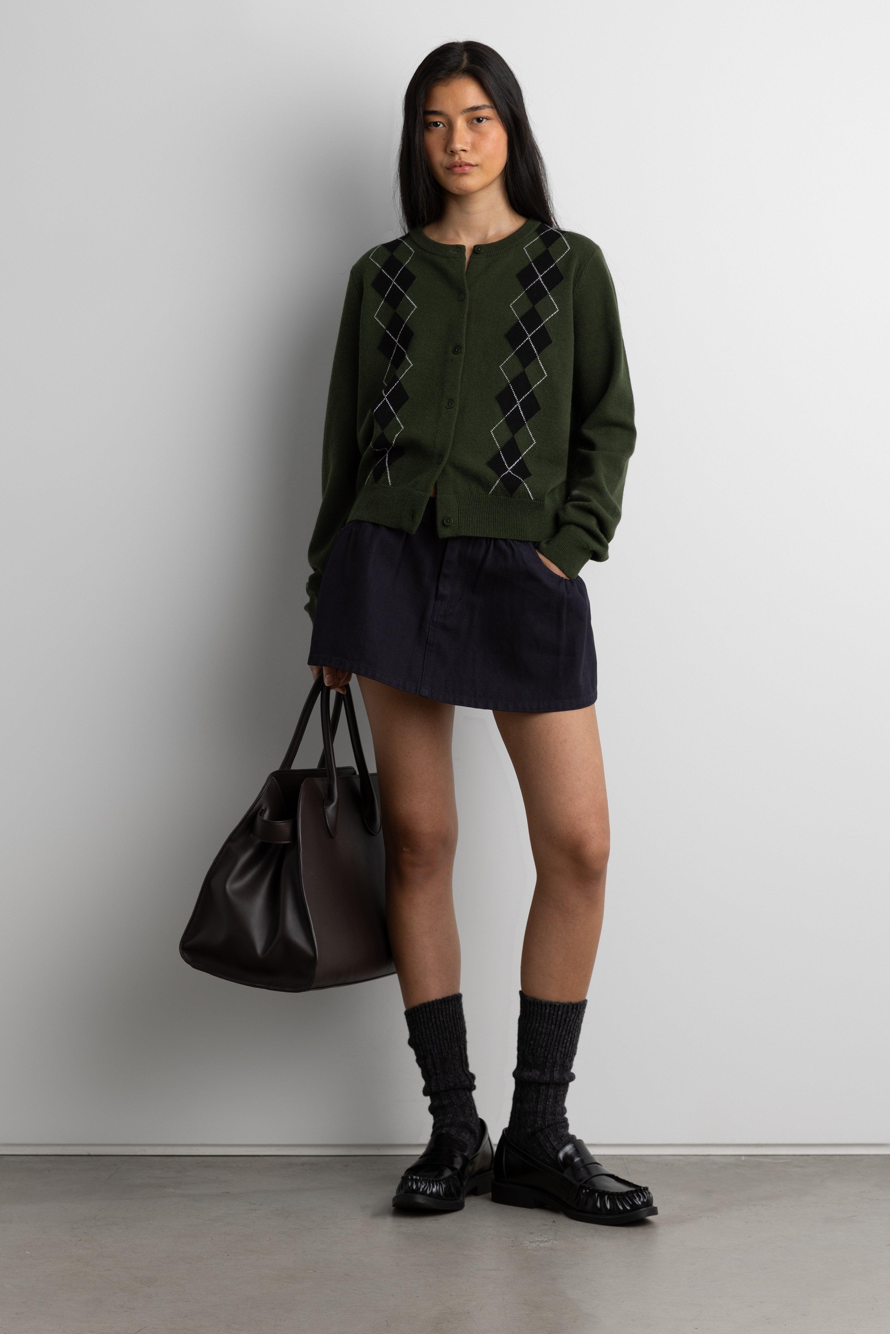 ARGYLE BUTTON FRONT CARDIGAN by OAK + FORT
