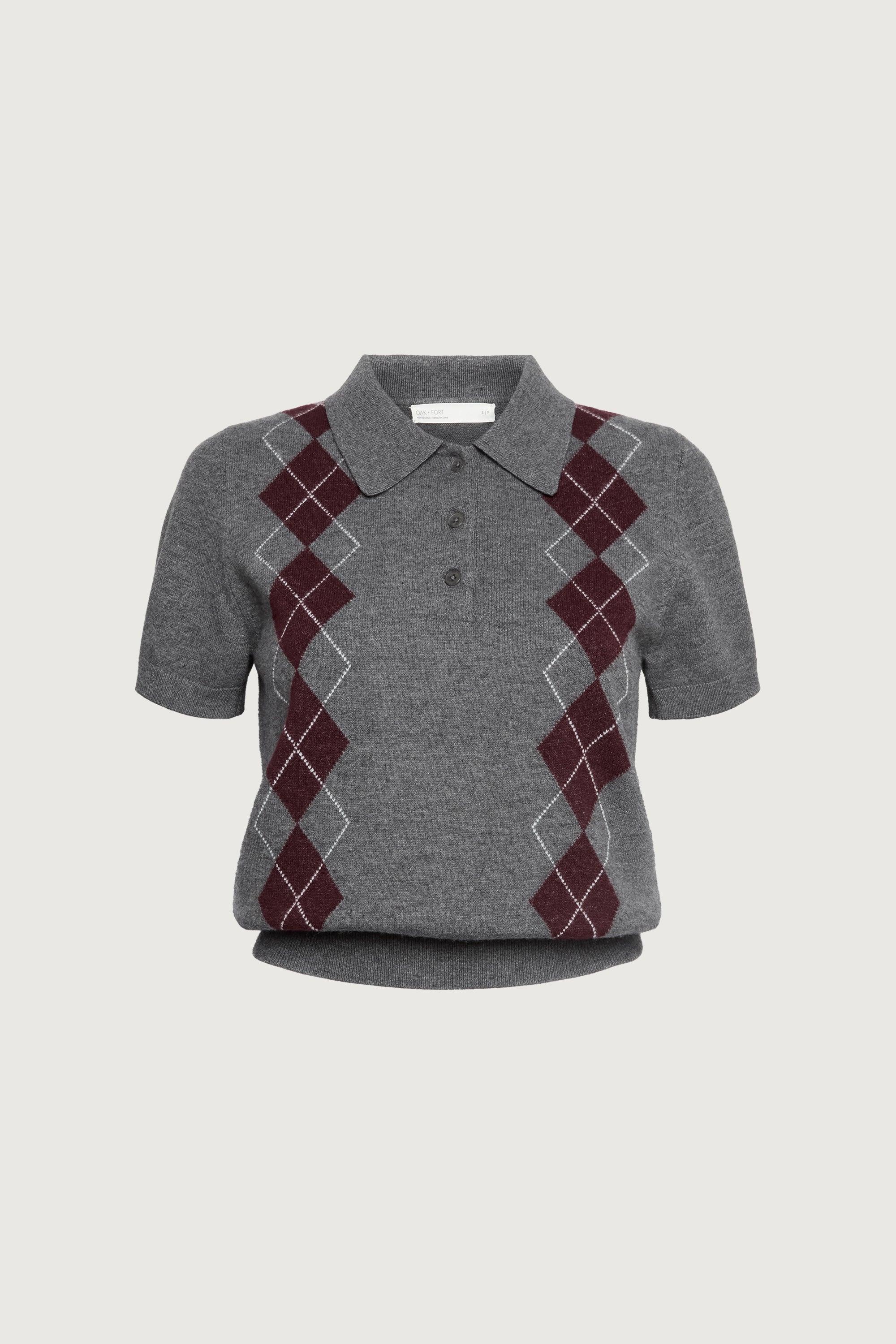 ARGYLE SHORT SLEEVE POLO SWEATER by OAK + FORT