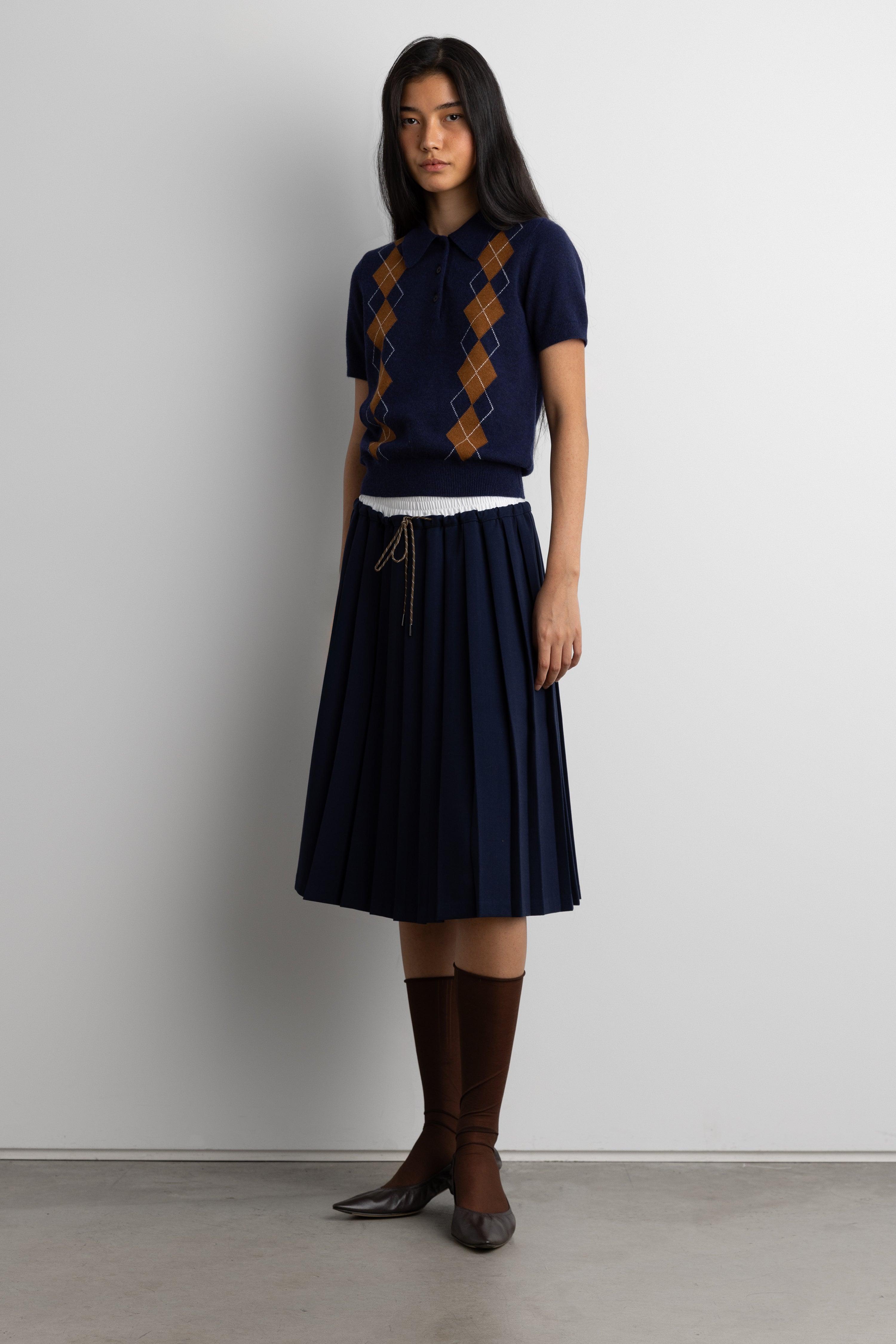 ARGYLE SHORT SLEEVE POLO SWEATER by OAK + FORT