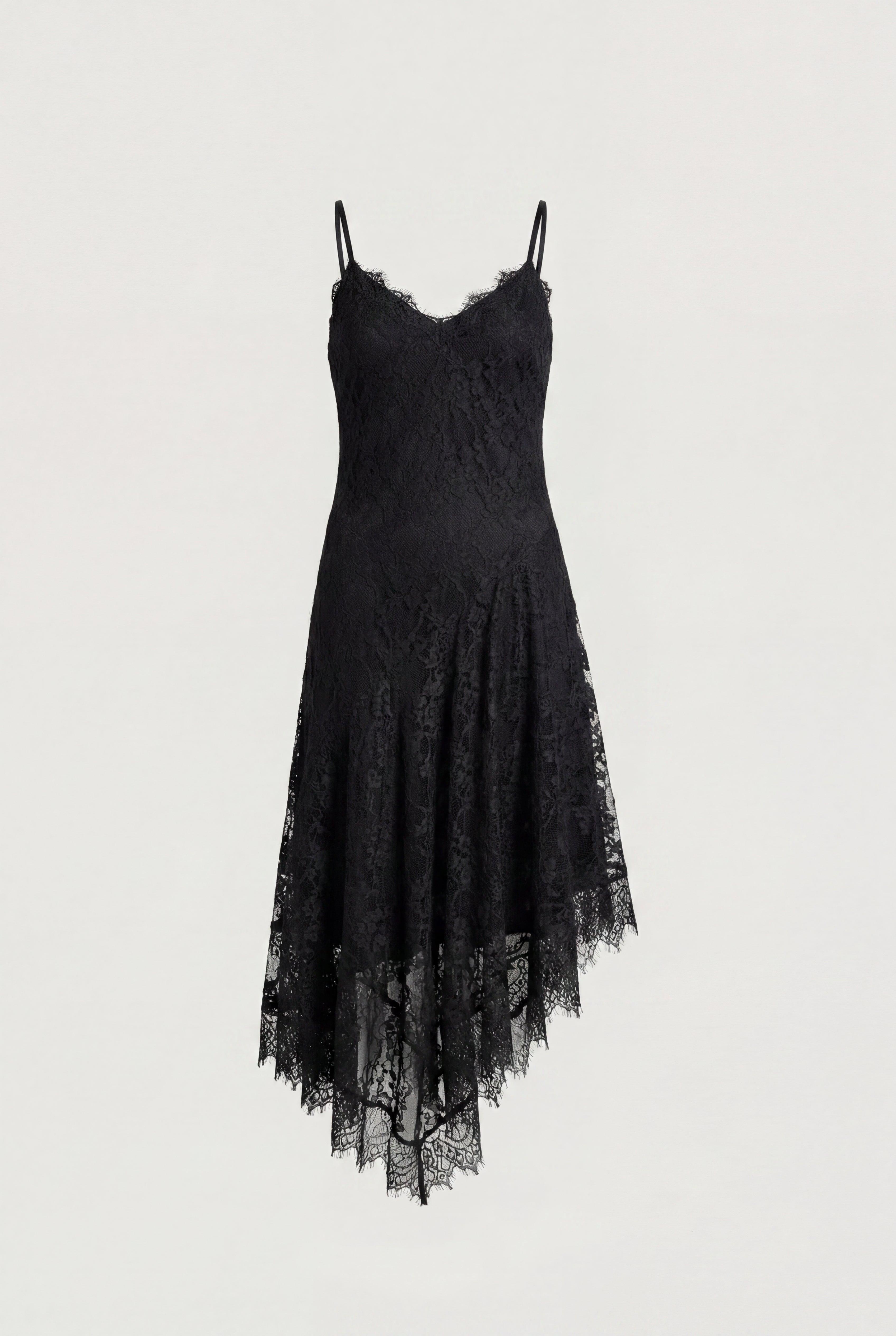 ASYMMETRICAL LACE CAMI SLIP DRESS by OAK + FORT