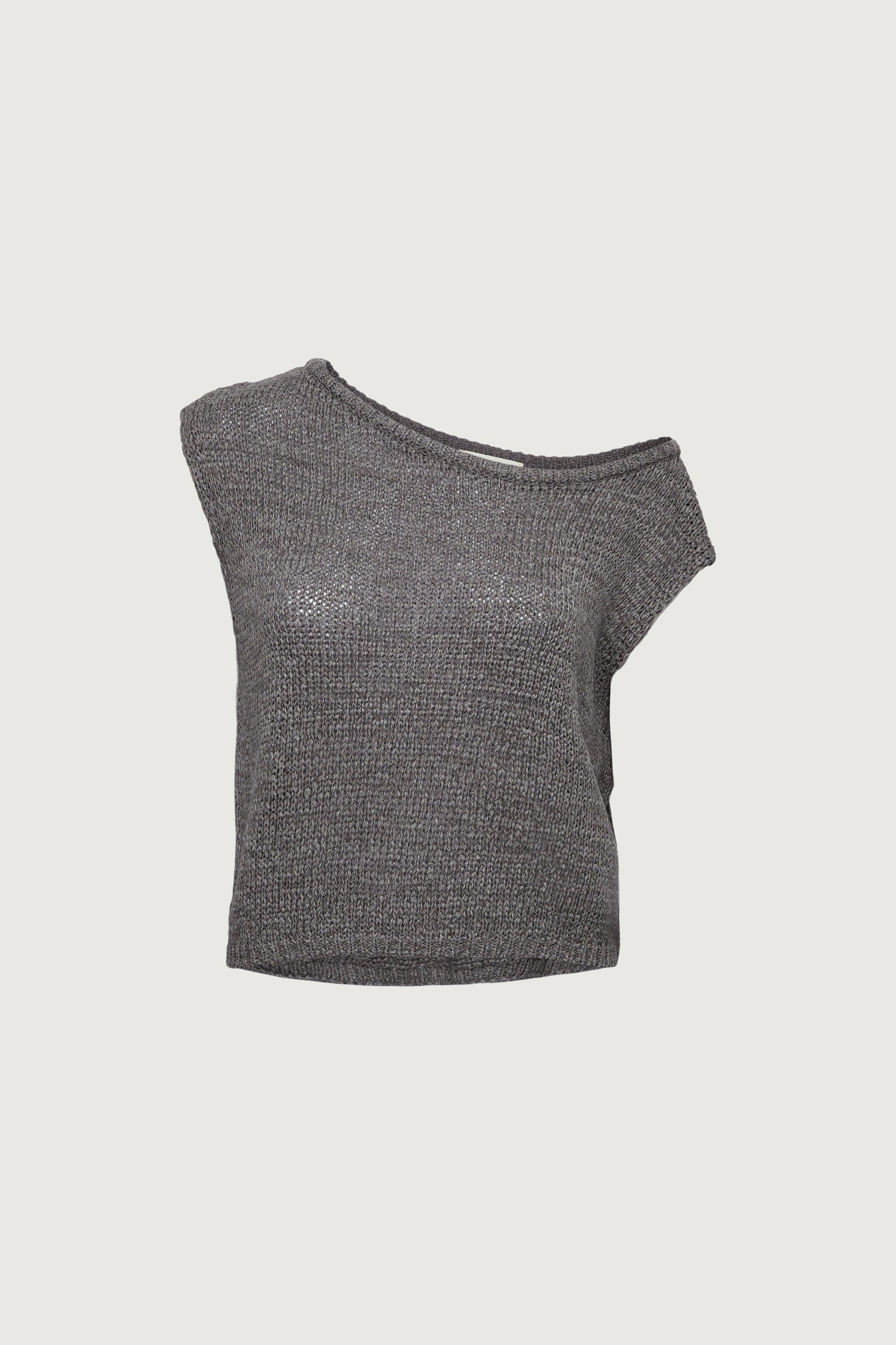 ASYMMETRICAL OFF SHOULDER KNIT TOP by OAK + FORT