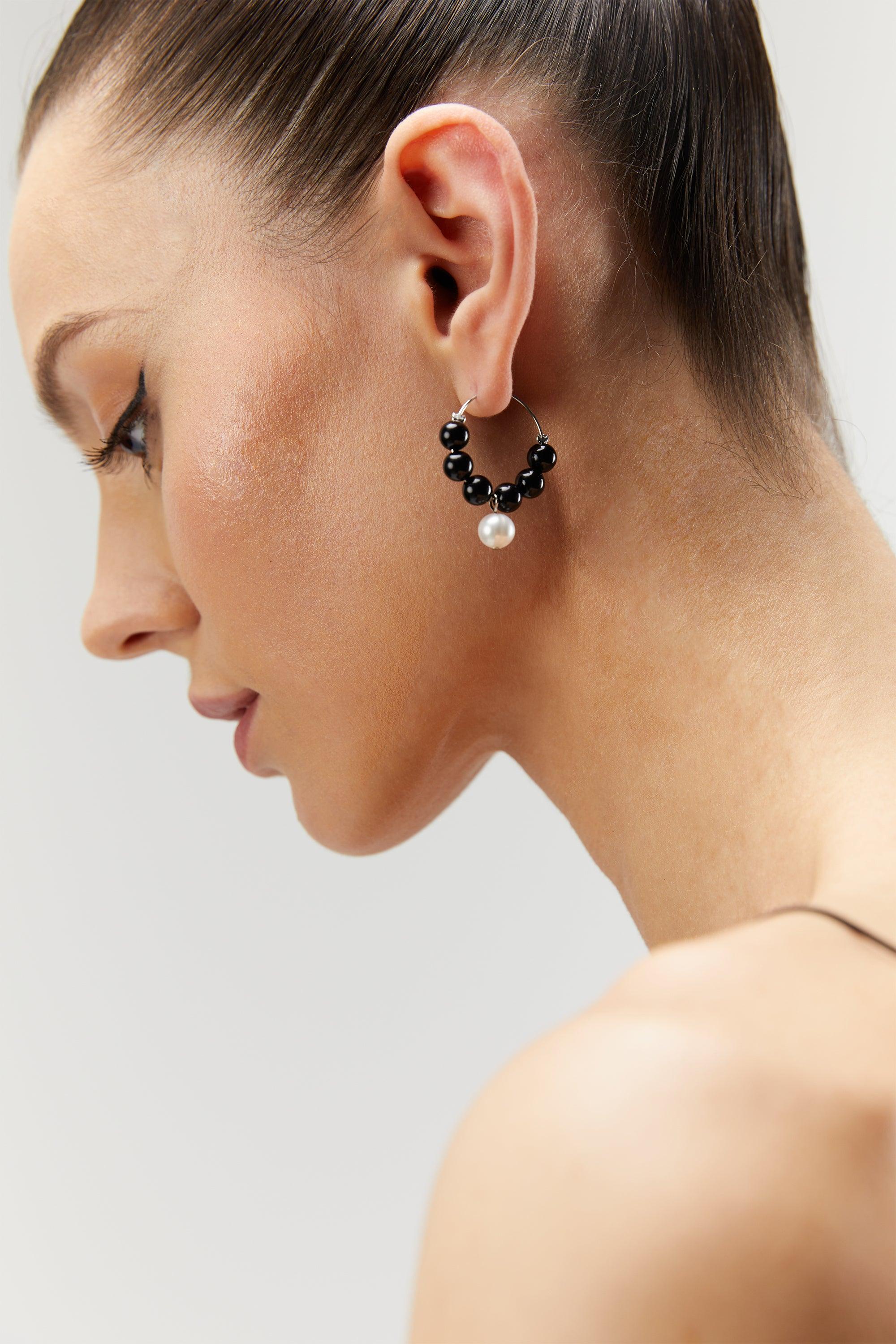 BEADED HOOP EARRING by OAK + FORT