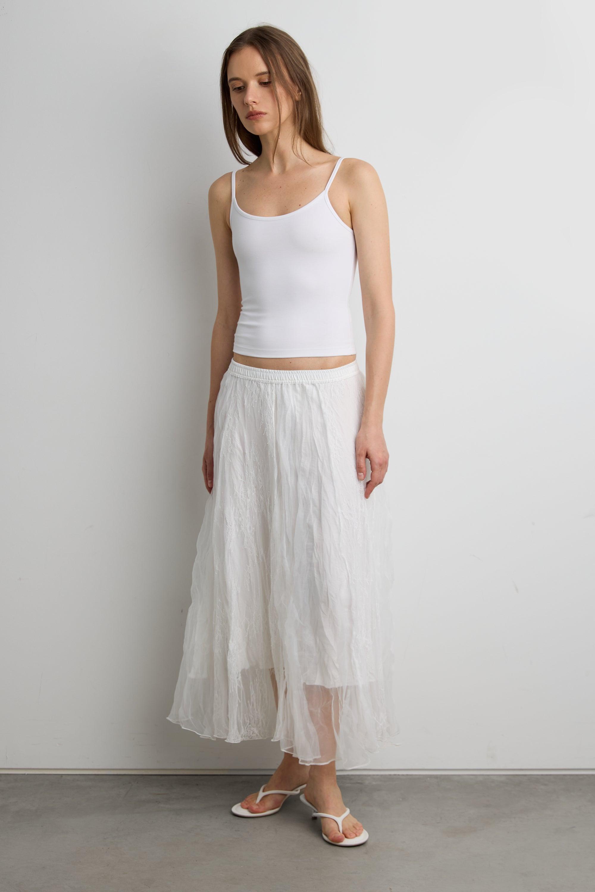 BOHO LACE OVERLAY MAXI SKIRT by OAK + FORT