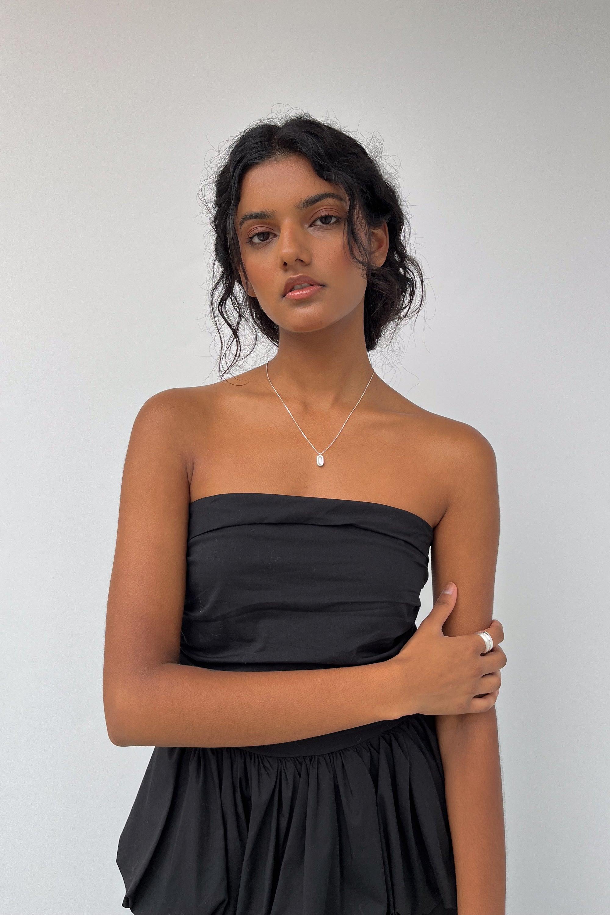 BOX CHAIN NECKLACE WITH PENDANT by OAK + FORT