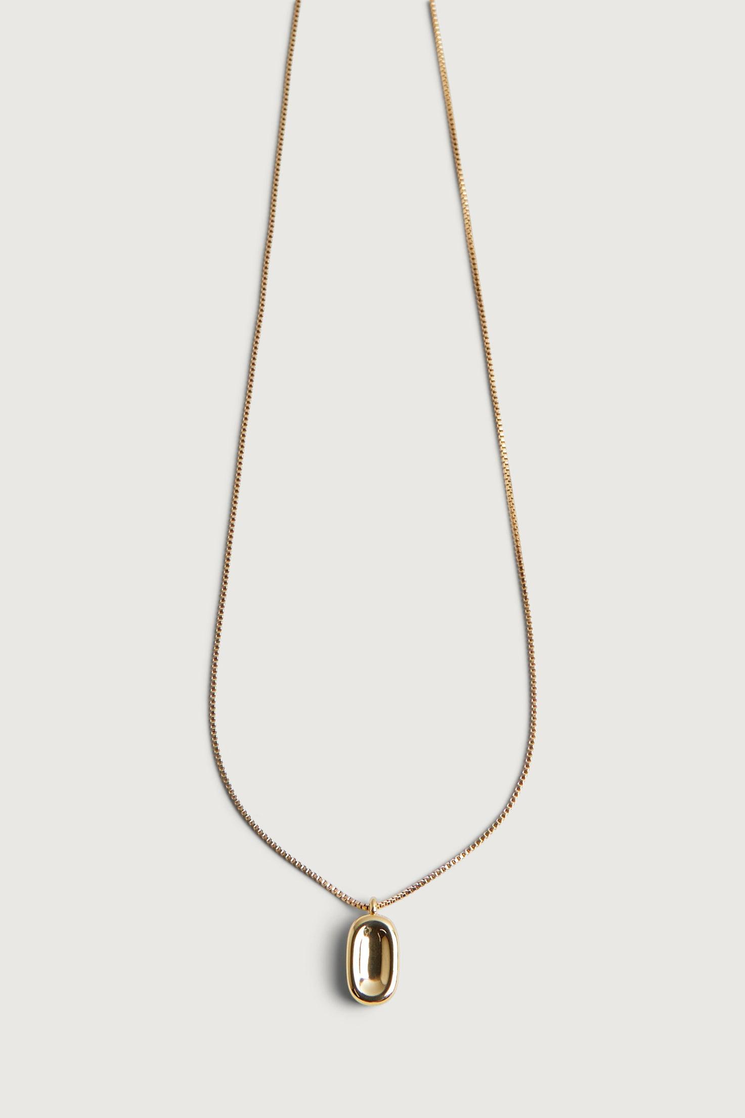 BOX CHAIN NECKLACE WITH PENDANT by OAK + FORT