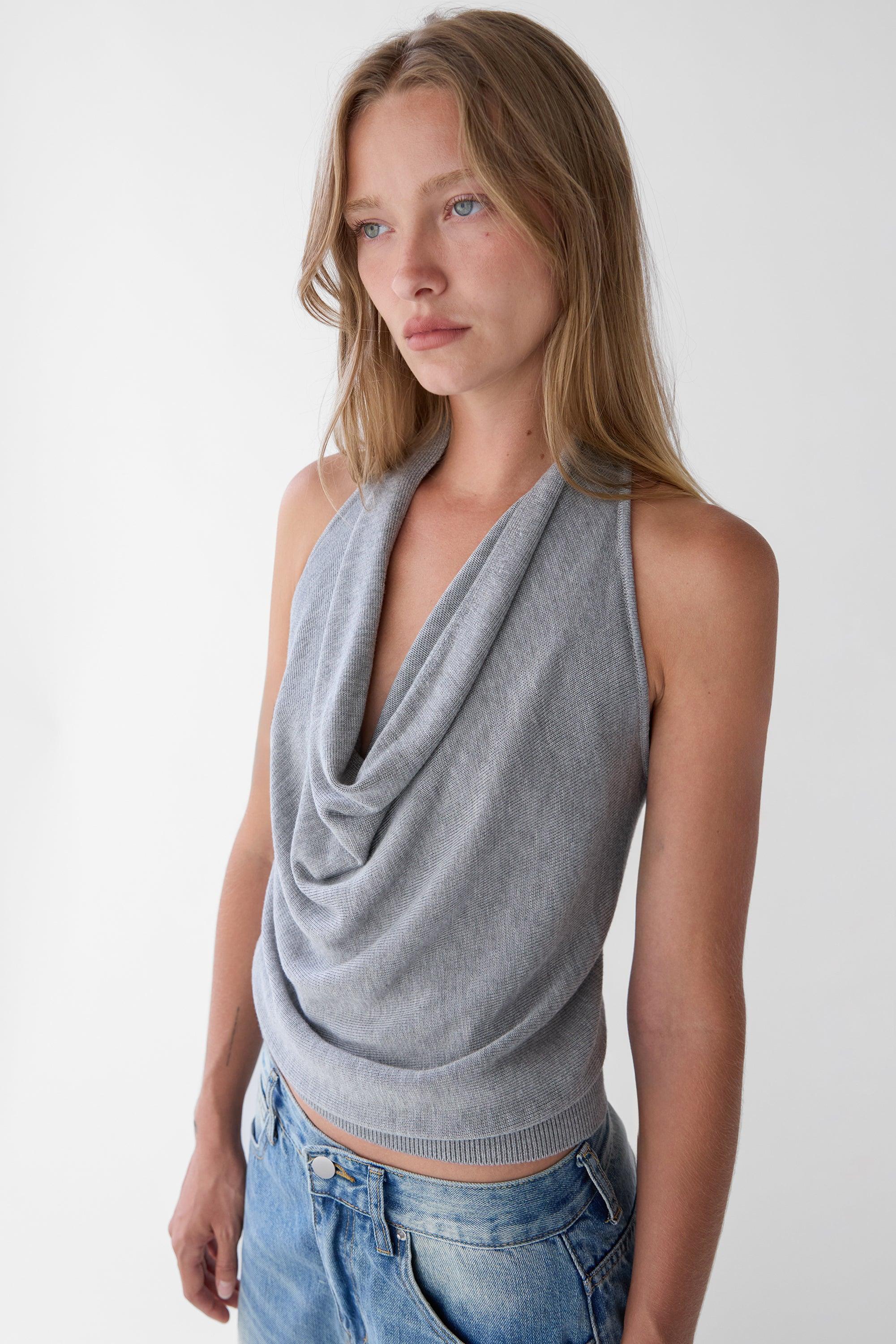 BRAIDED BACK COWL TANK TOP by OAK + FORT