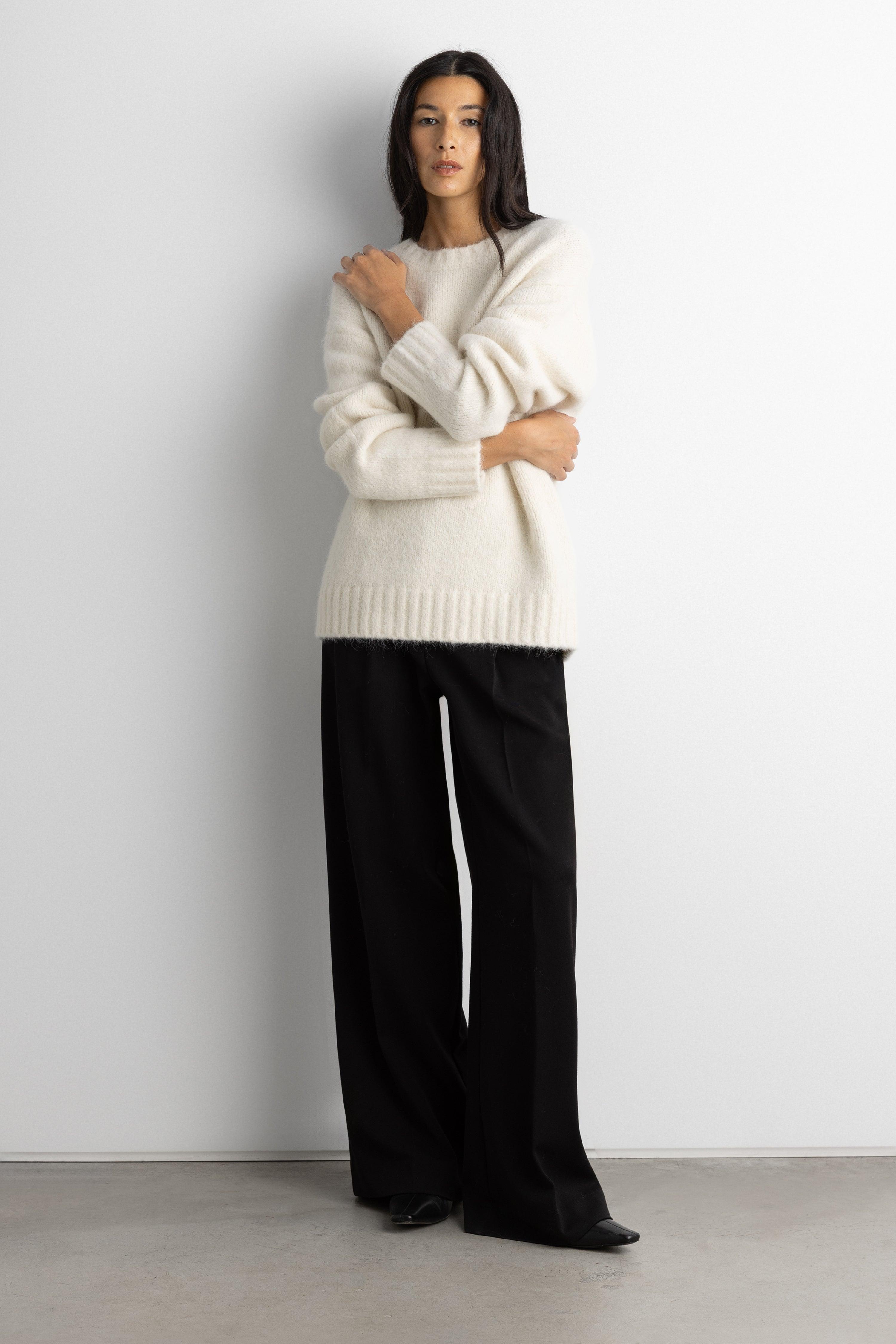 BRUSHED ALPACA OVERSIZED CREWNECK SWEATER by OAK + FORT
