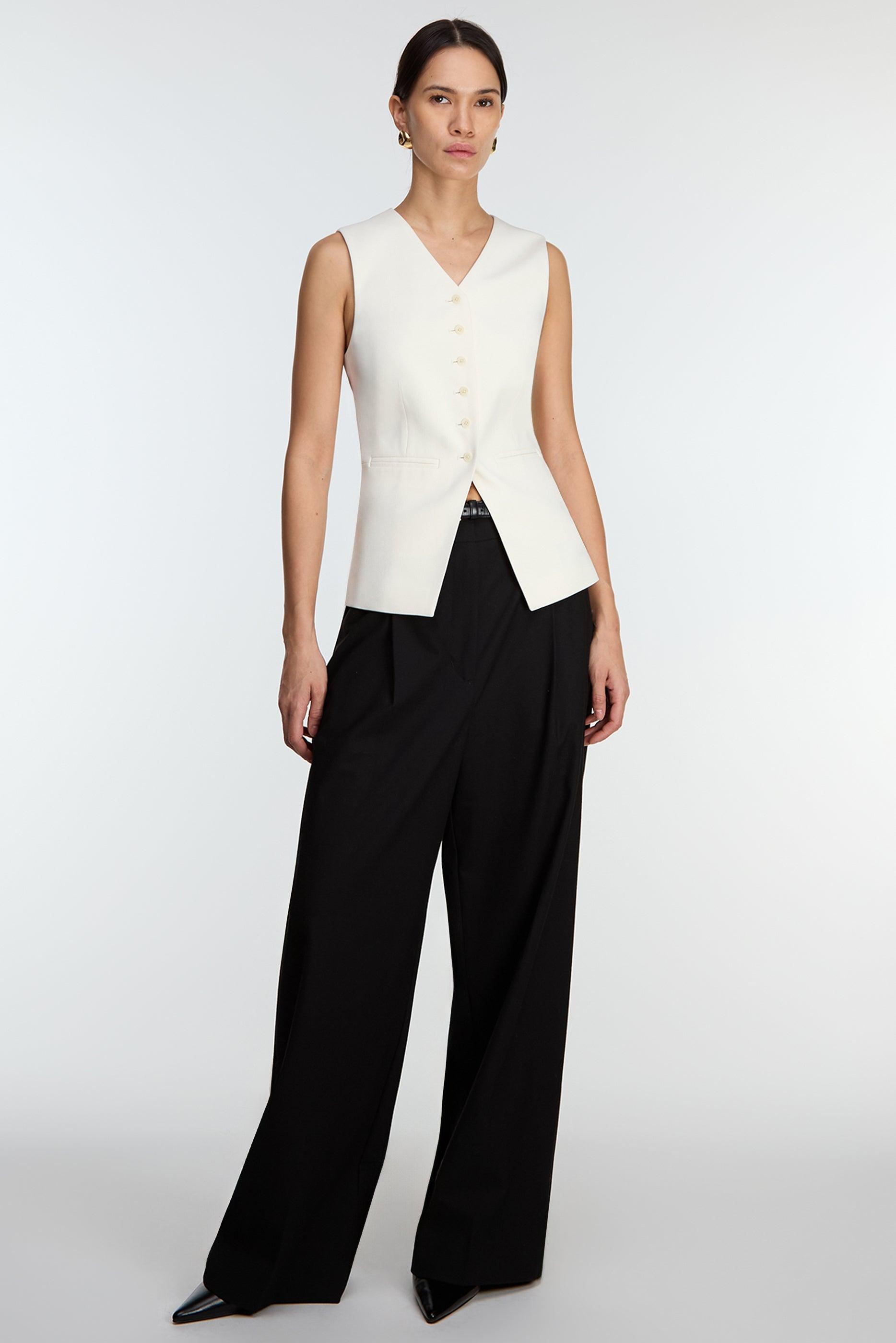 BUTTON FRONT SUITING VEST by OAK + FORT