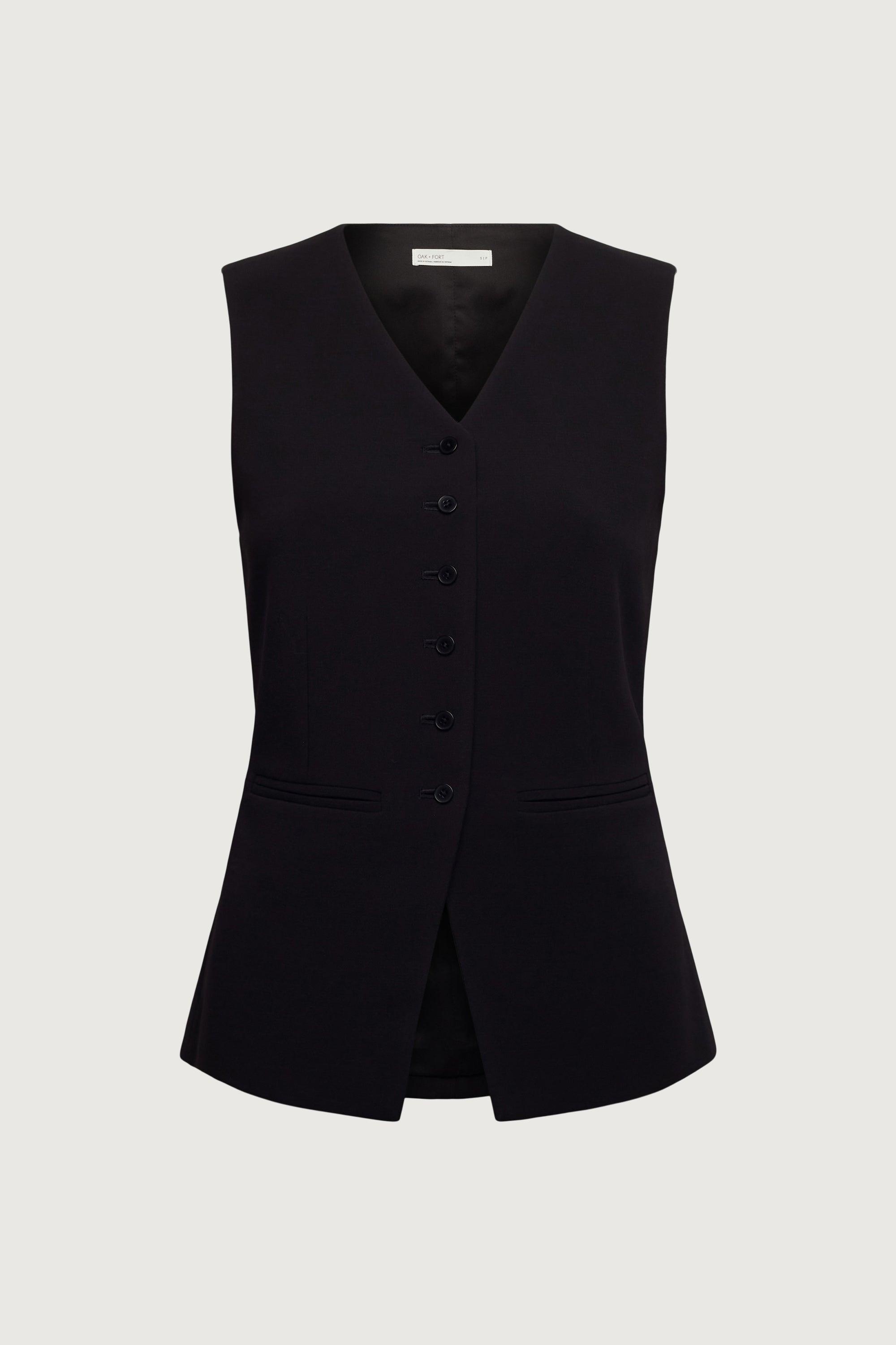 BUTTON FRONT SUITING VEST by OAK + FORT
