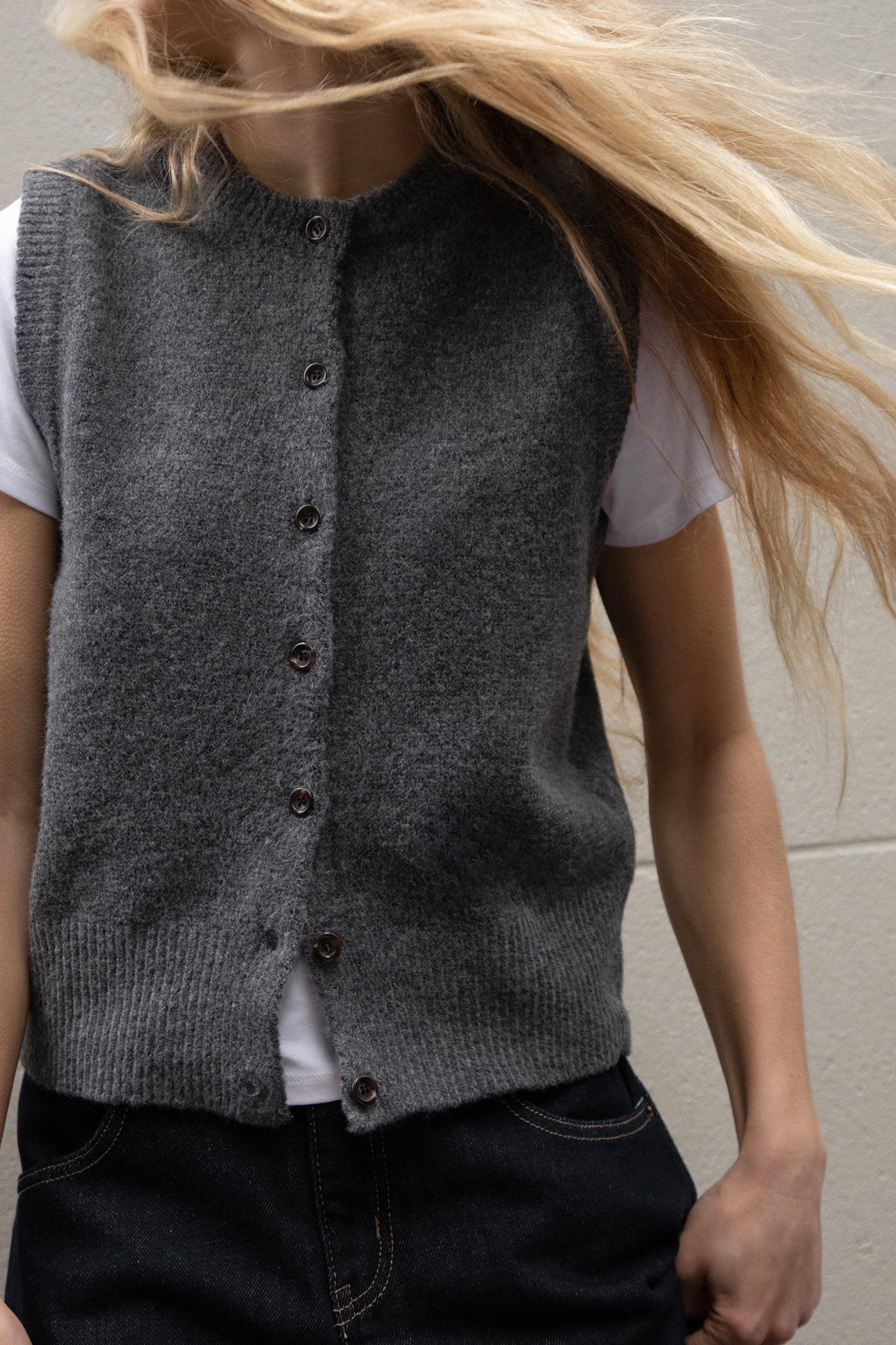 BUTTON UP KNIT VEST by OAK + FORT