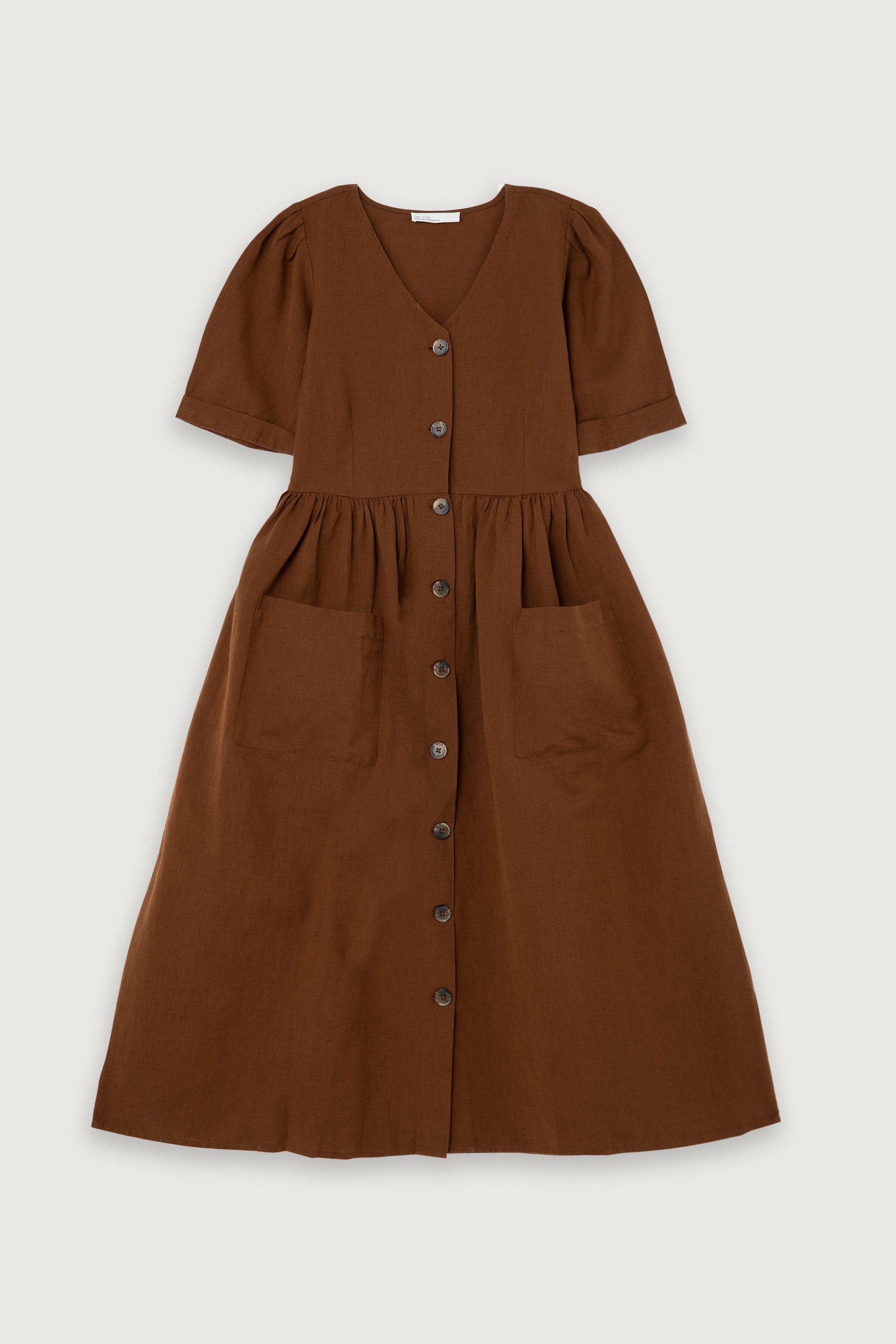 BUTTON UP MIDI DRESS by OAK + FORT