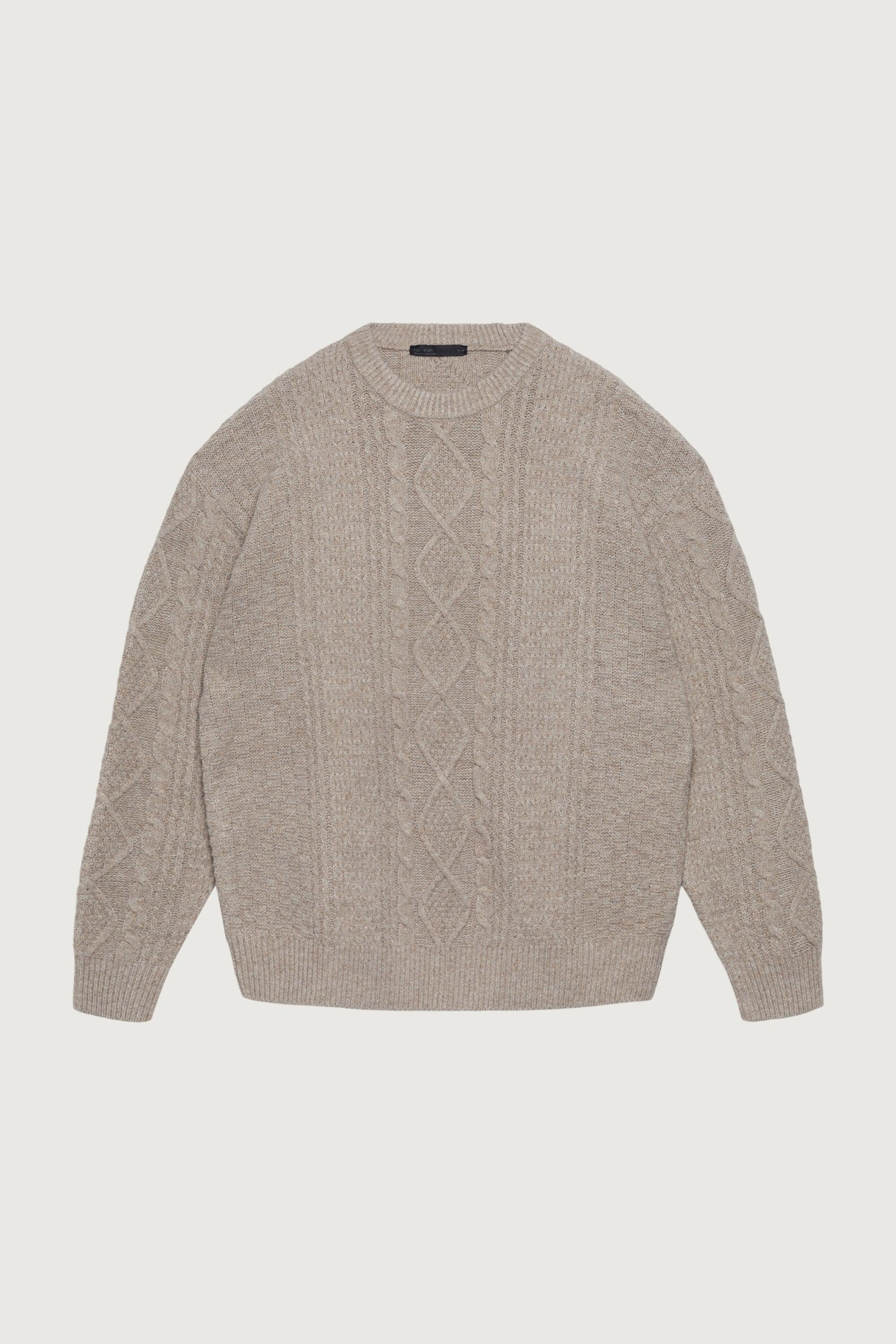 CABLE KNIT CREWNECK SWEATER by OAK + FORT
