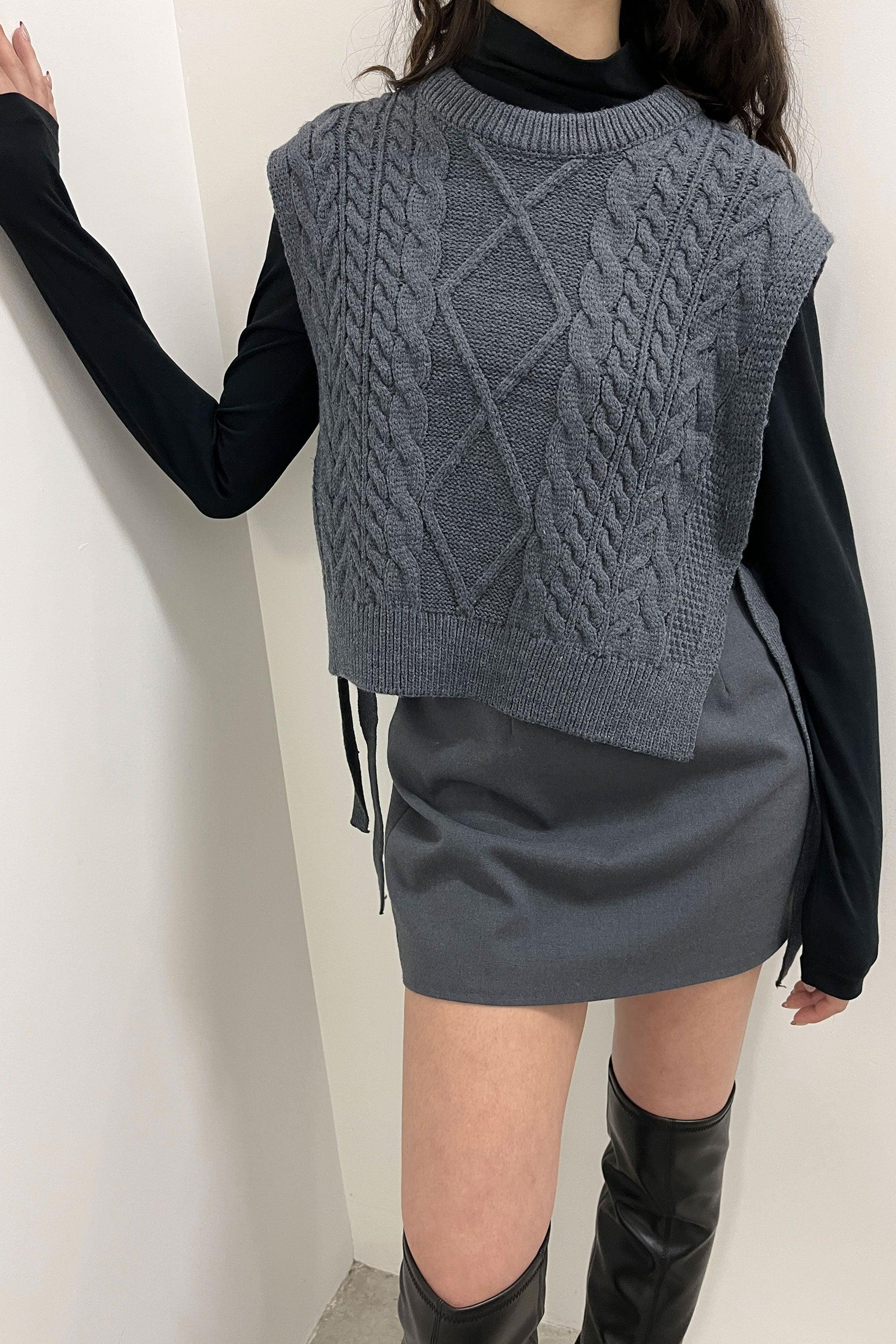 CABLE KNIT SWEATER VEST by OAK + FORT
