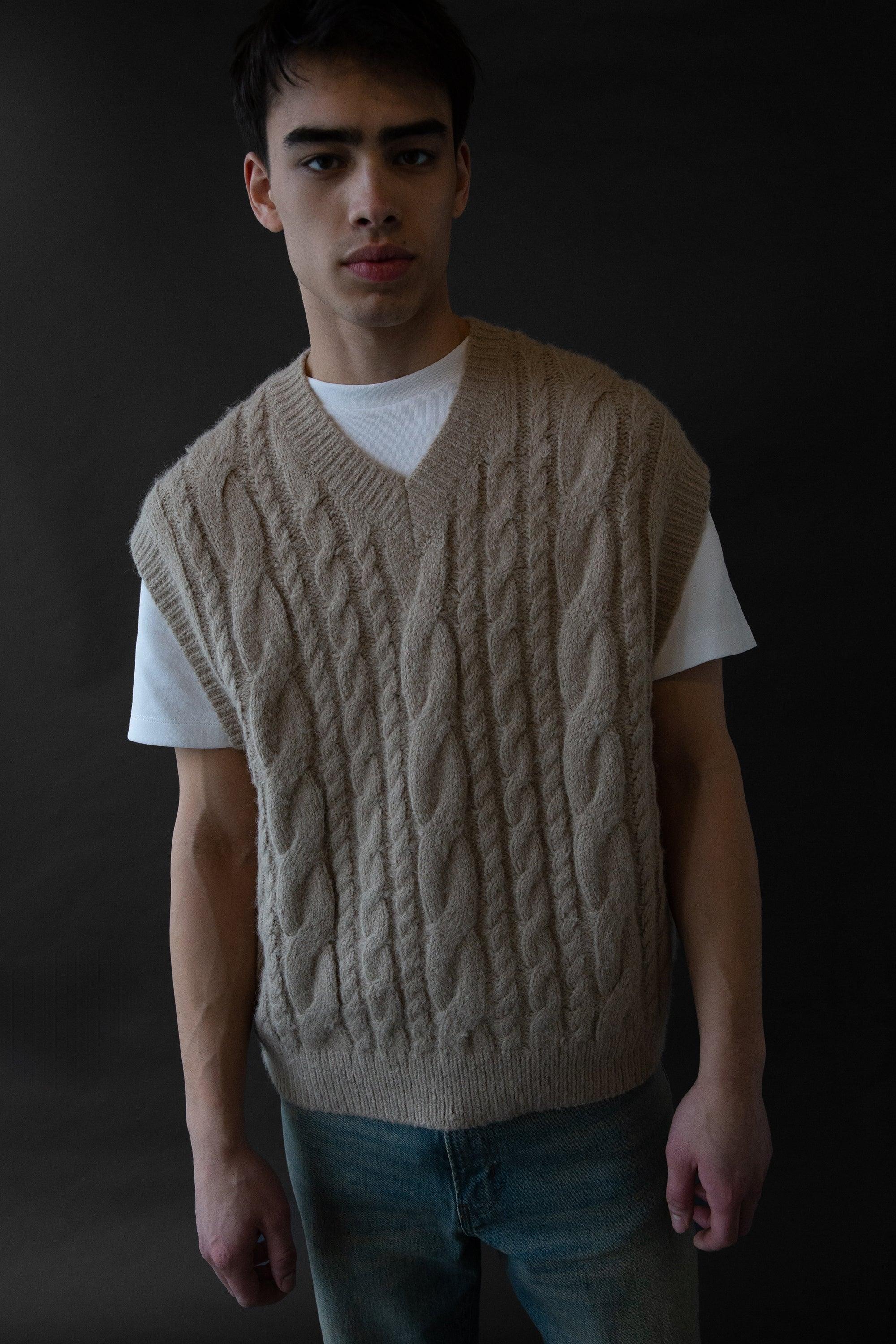 CABLE KNIT SWEATER VEST by OAK + FORT