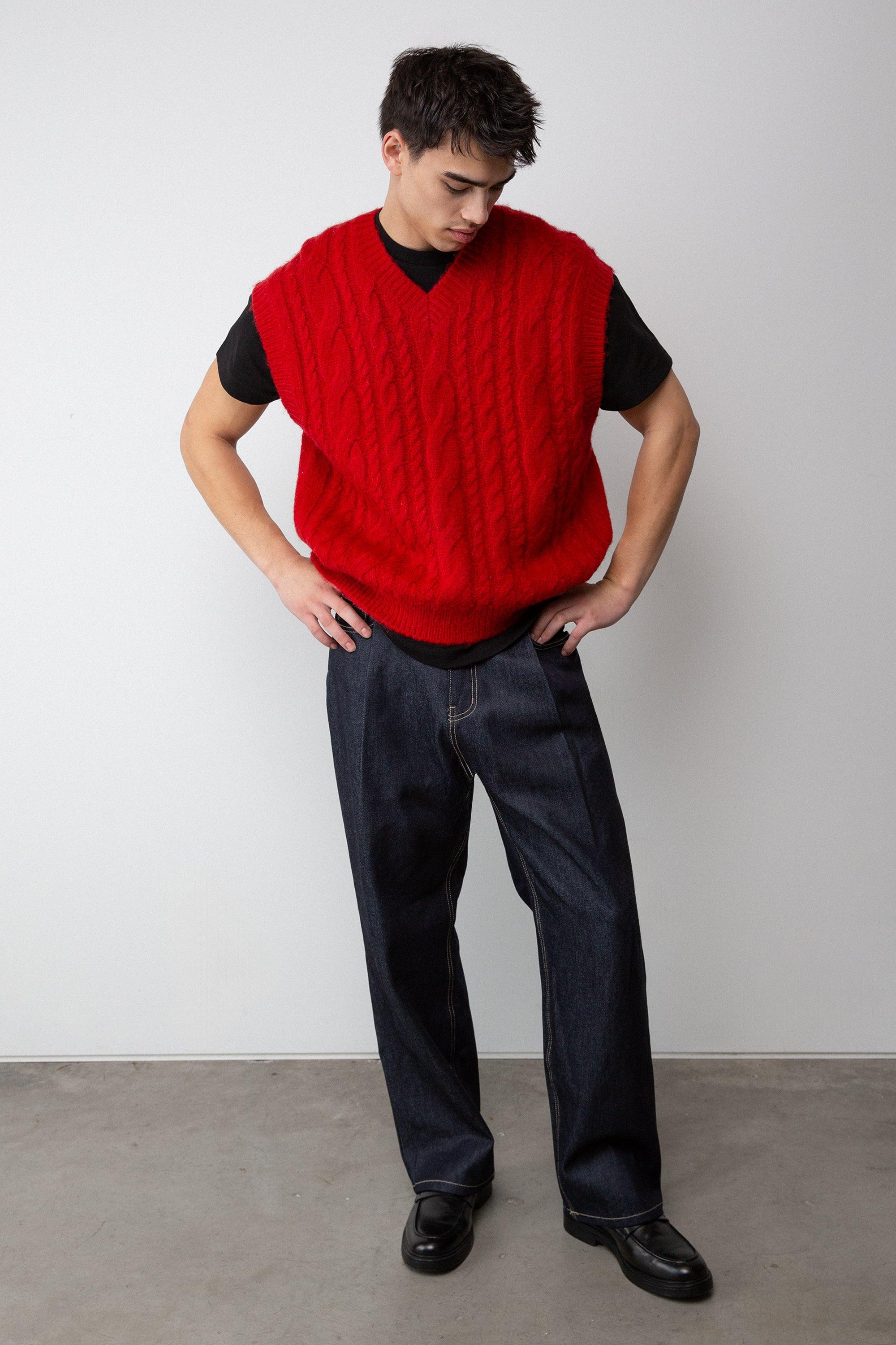 CABLE KNIT SWEATER VEST by OAK + FORT