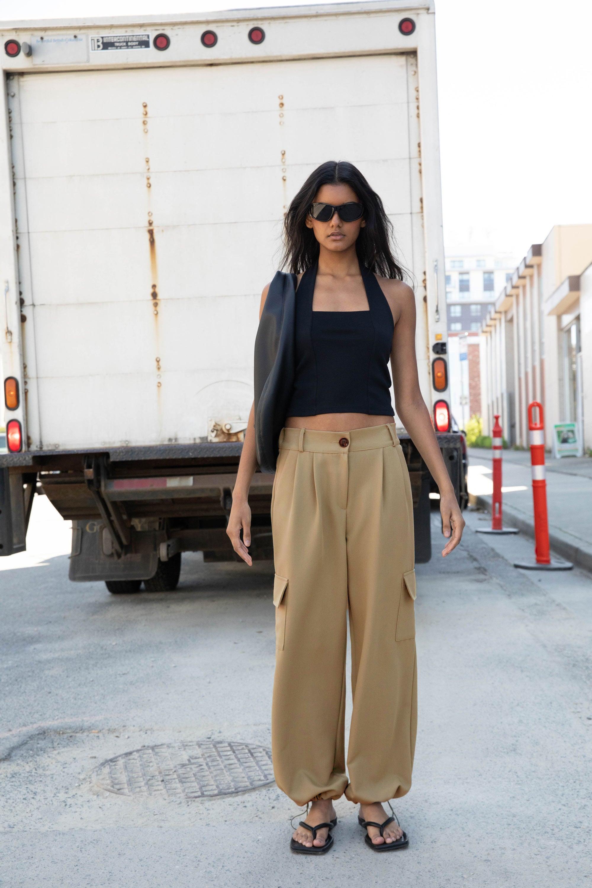 CARGO TROUSER WITH ADJUSTABLE HEM by OAK + FORT
