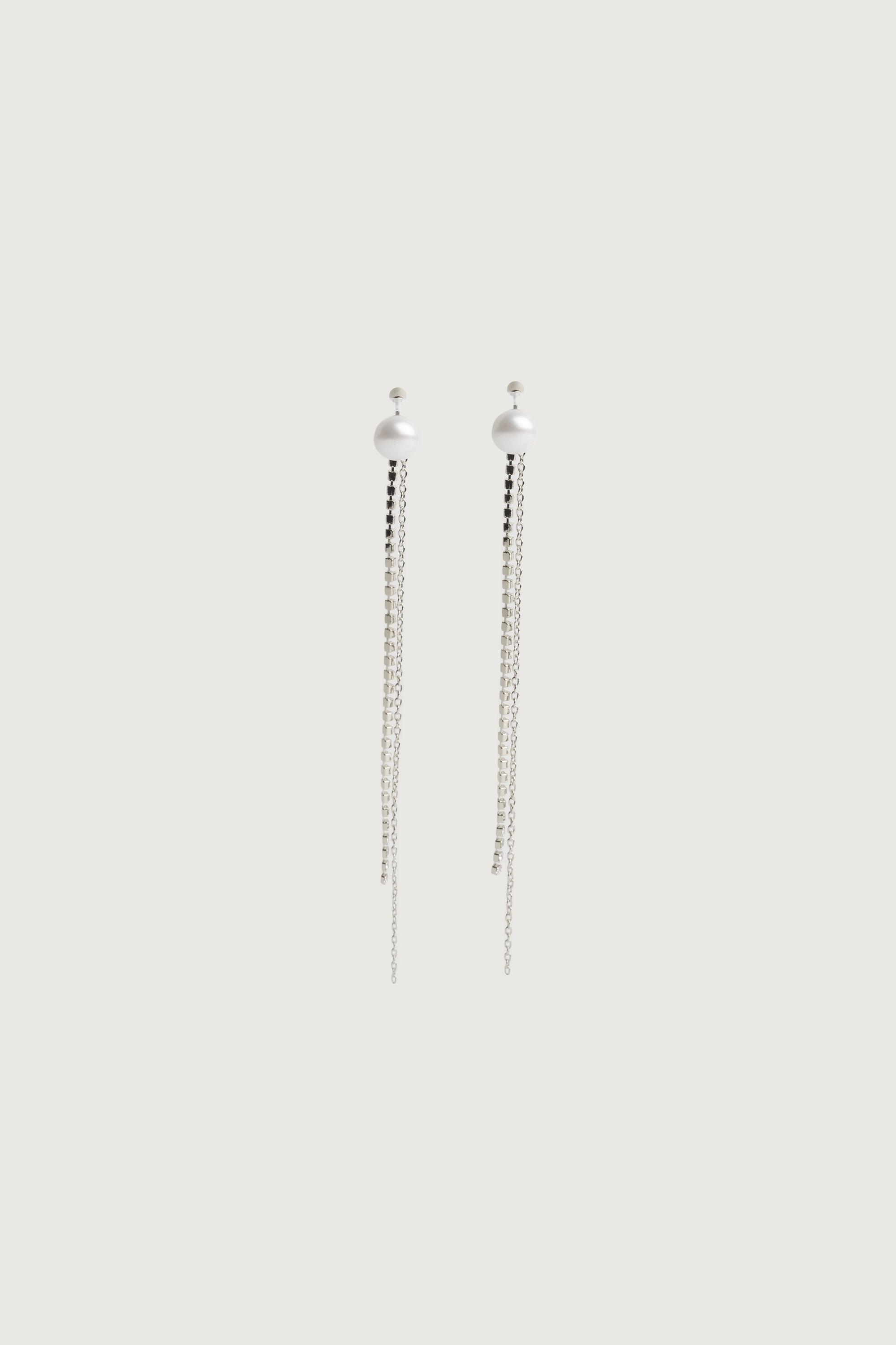 CHAIN AND ZIRCONIA DROP EARRING by OAK + FORT