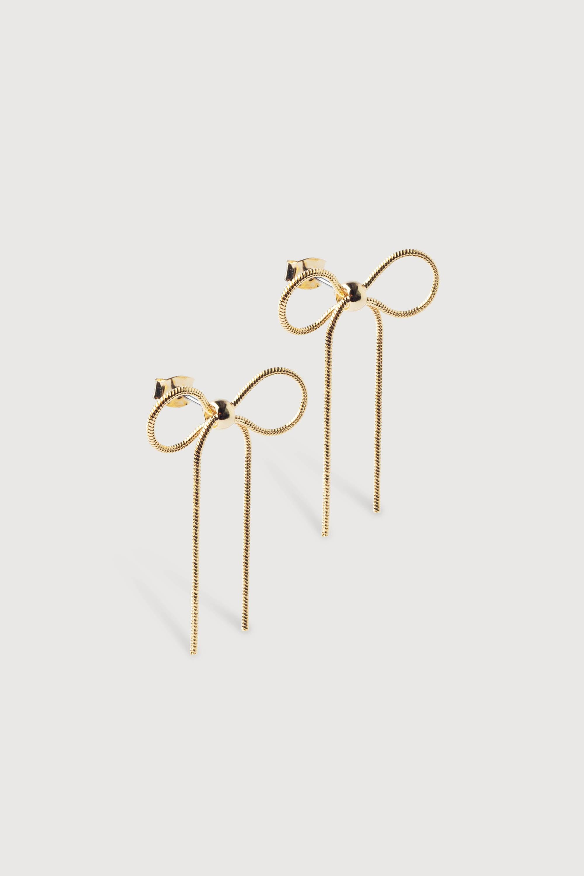 CHAIN BOW EARRING by OAK + FORT