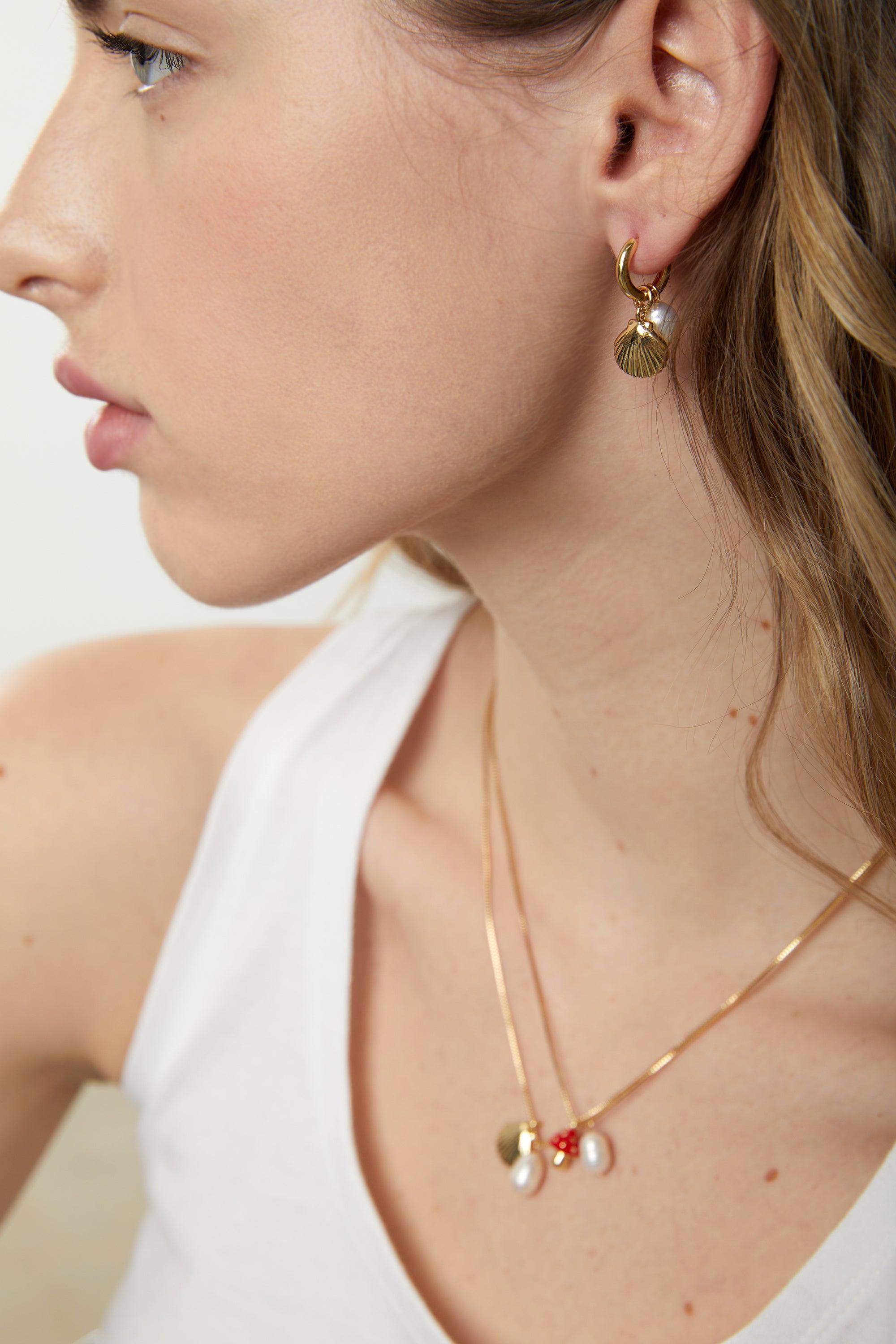 CHARM & PEARL HOOP by OAK + FORT