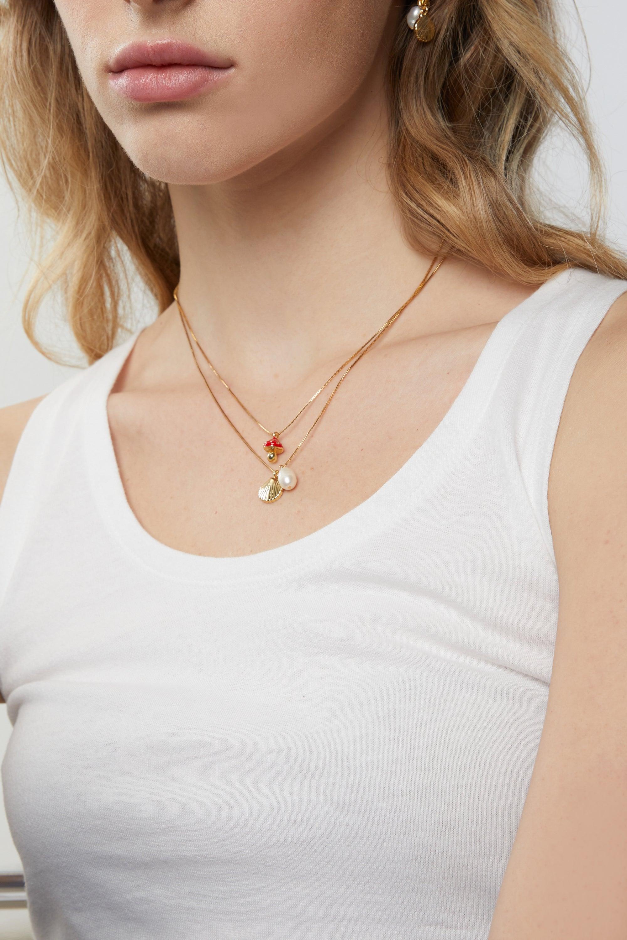 CHARM & PEARL NECKLACE by OAK + FORT