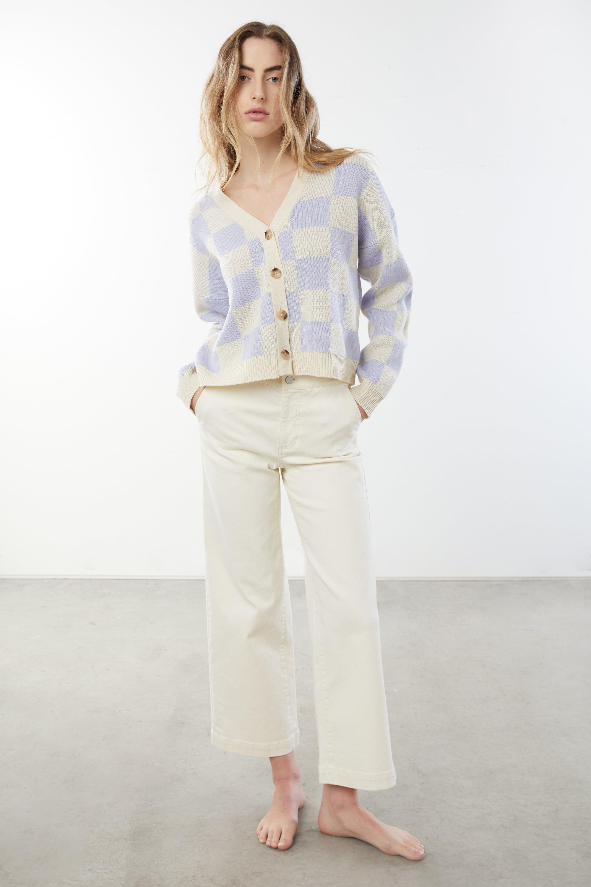 CHECKERED CARDIGAN by OAK + FORT
