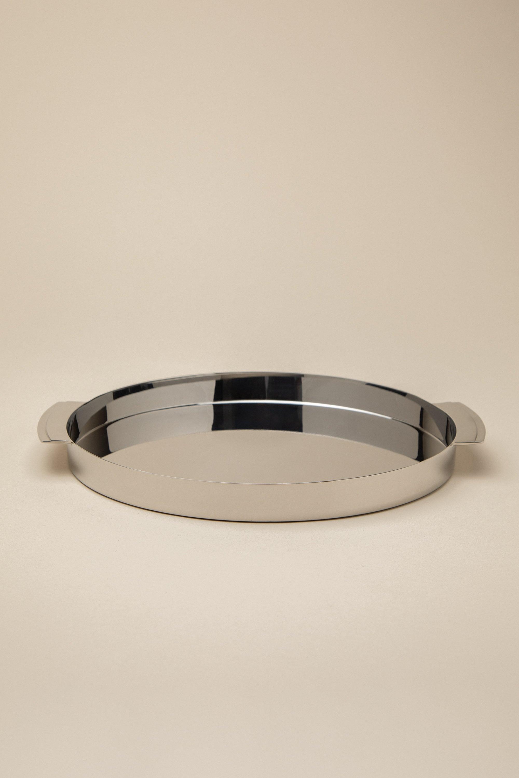 CHROME ROUND TRAY by OAK + FORT
