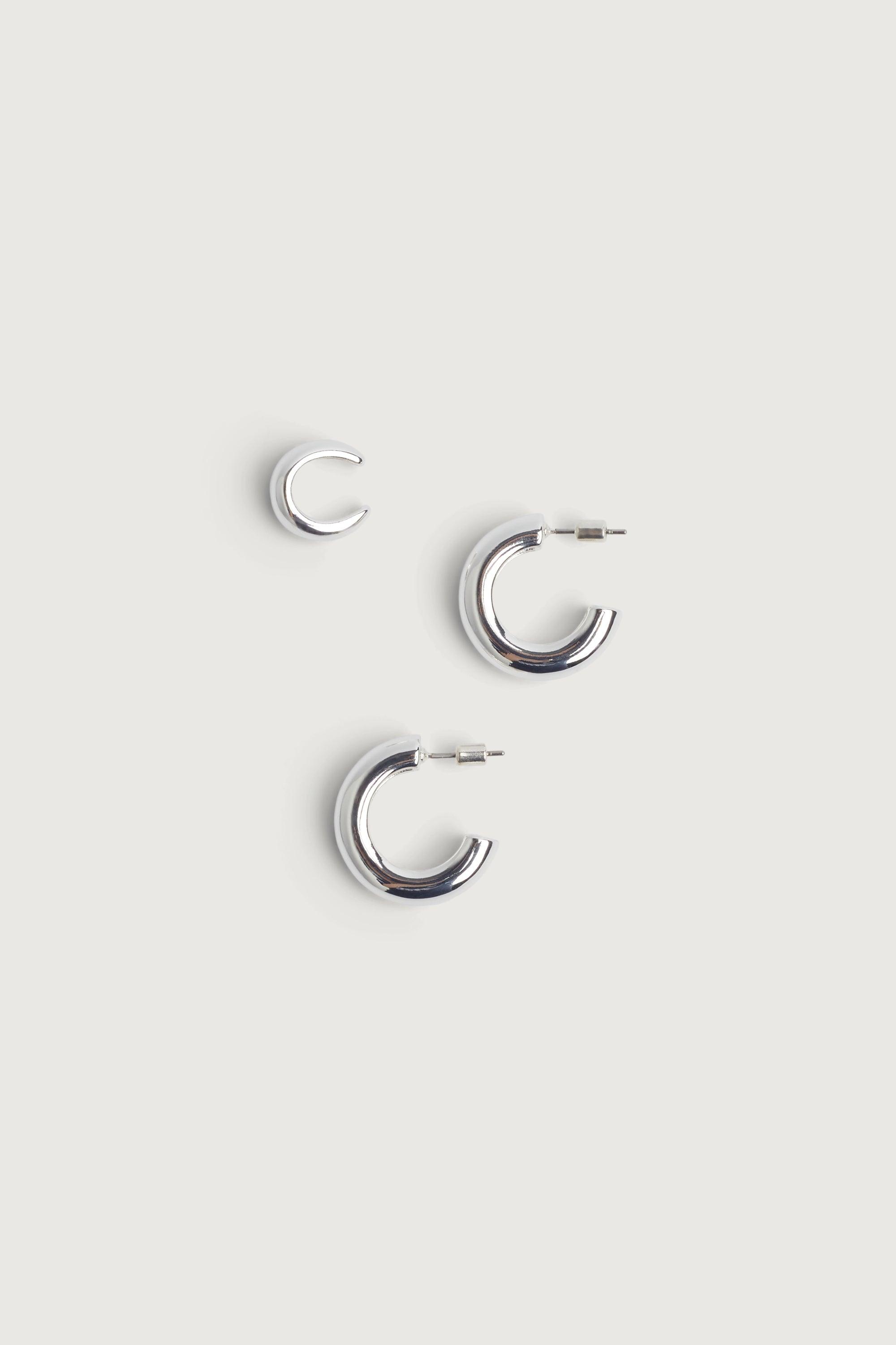CHUNKY HOOP AND CUFF EARRING SET by OAK + FORT