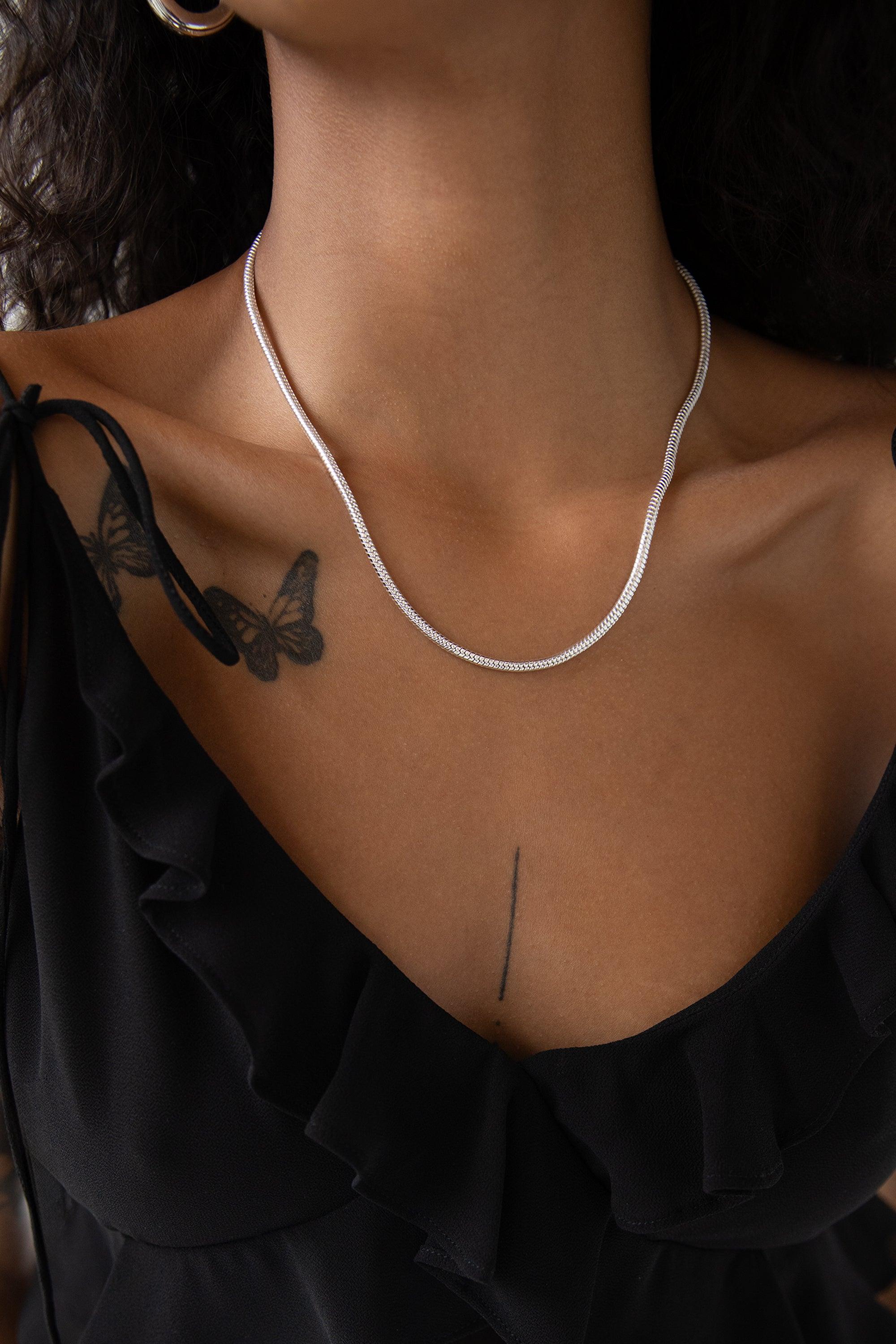 CHUNKY SNAKE CHAIN NECKLACE by OAK + FORT