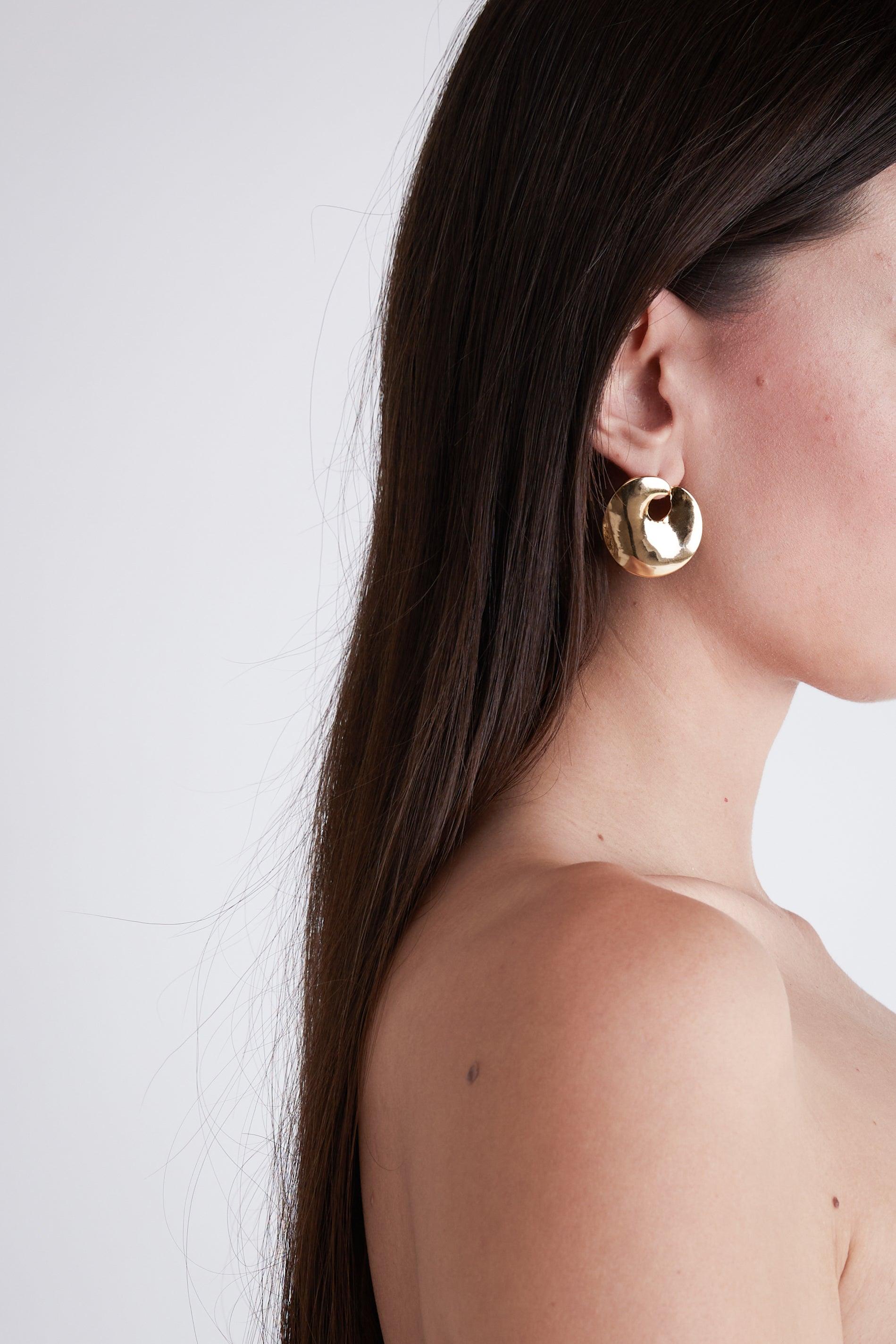 CIRCULAR FLAT EARRING by OAK + FORT