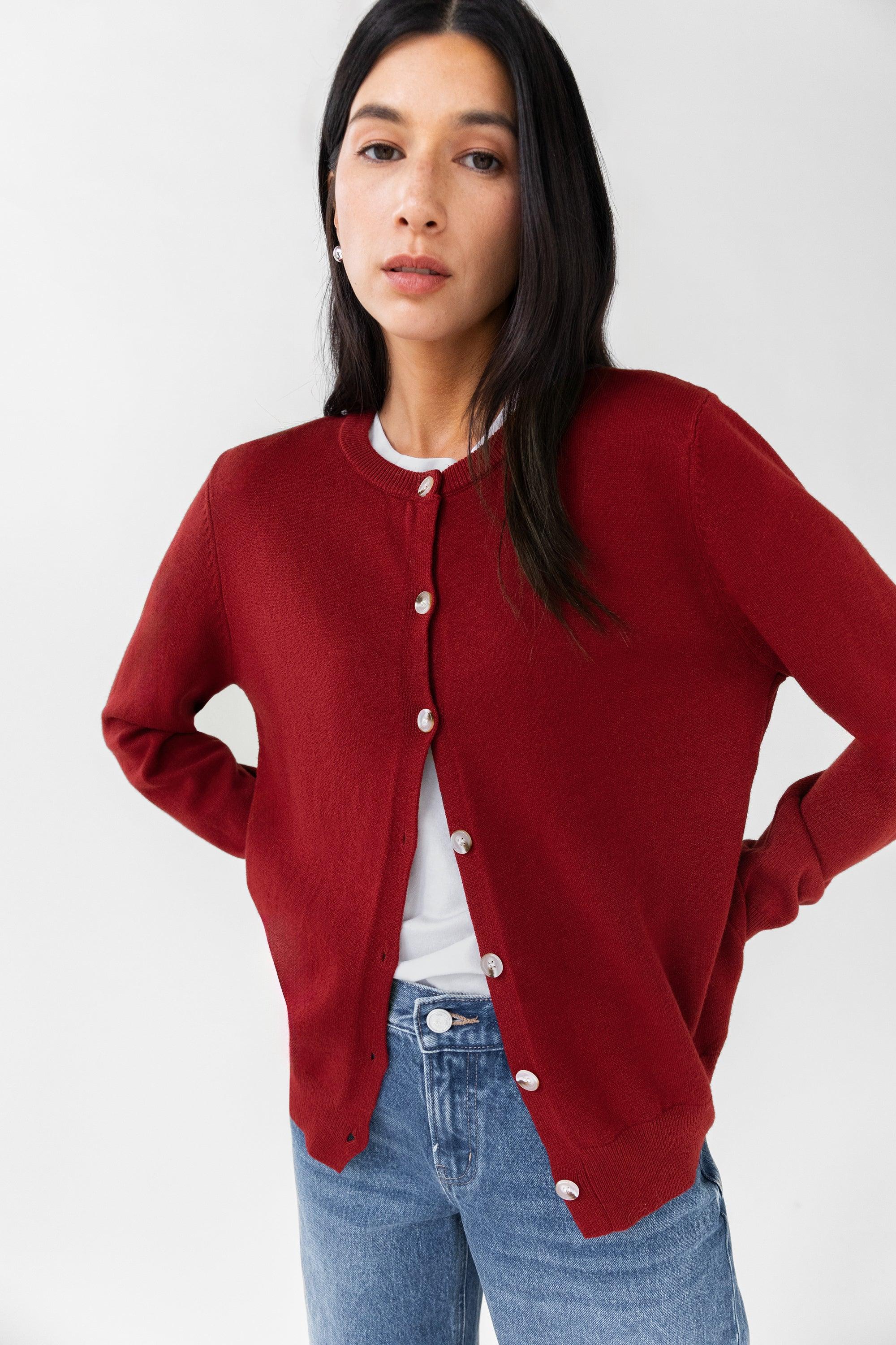 CLASSIC BUTTONED CARDIGAN by OAK + FORT