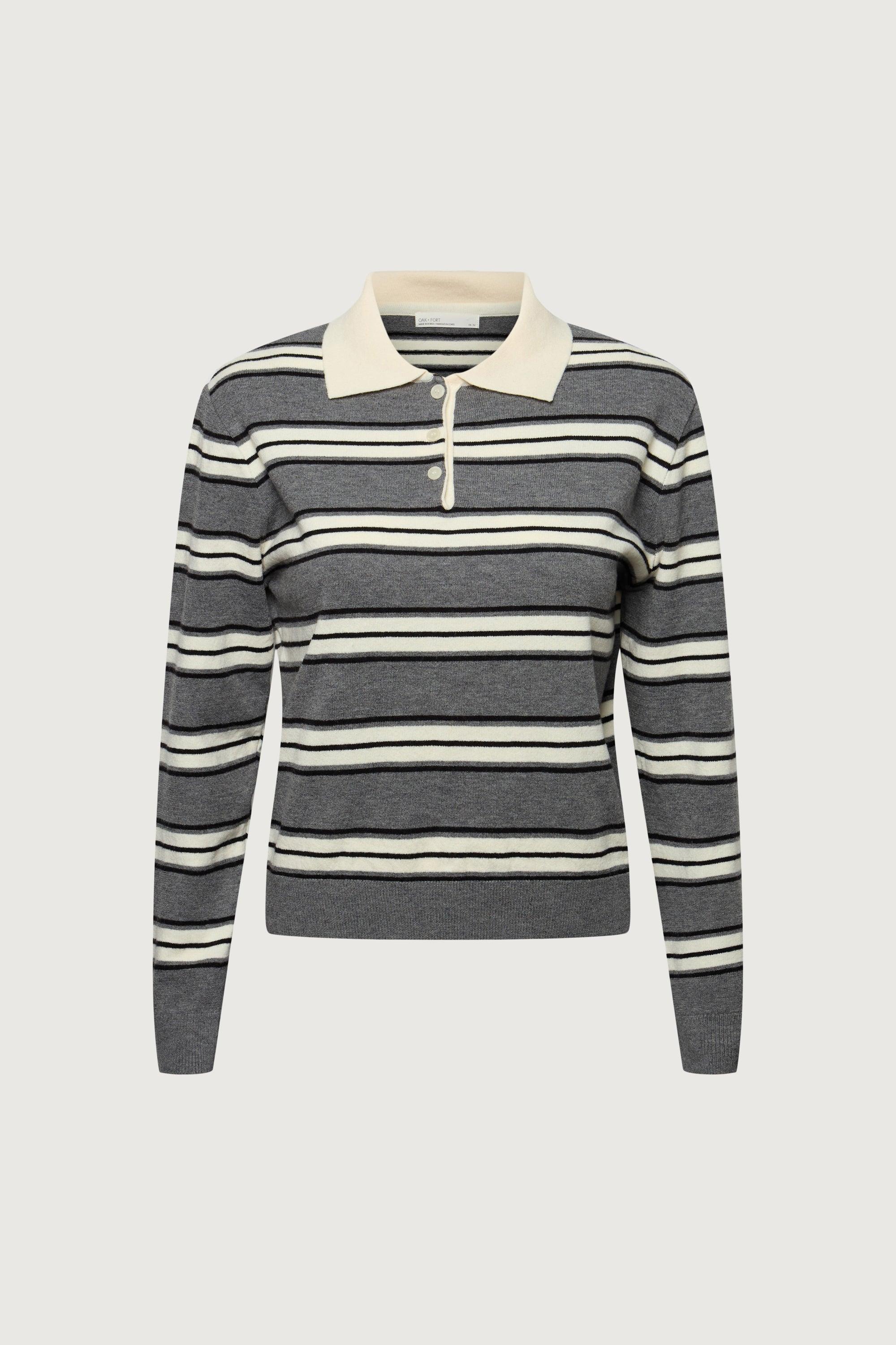CLASSIC FIT STRIPED POLO SWEATER by OAK + FORT