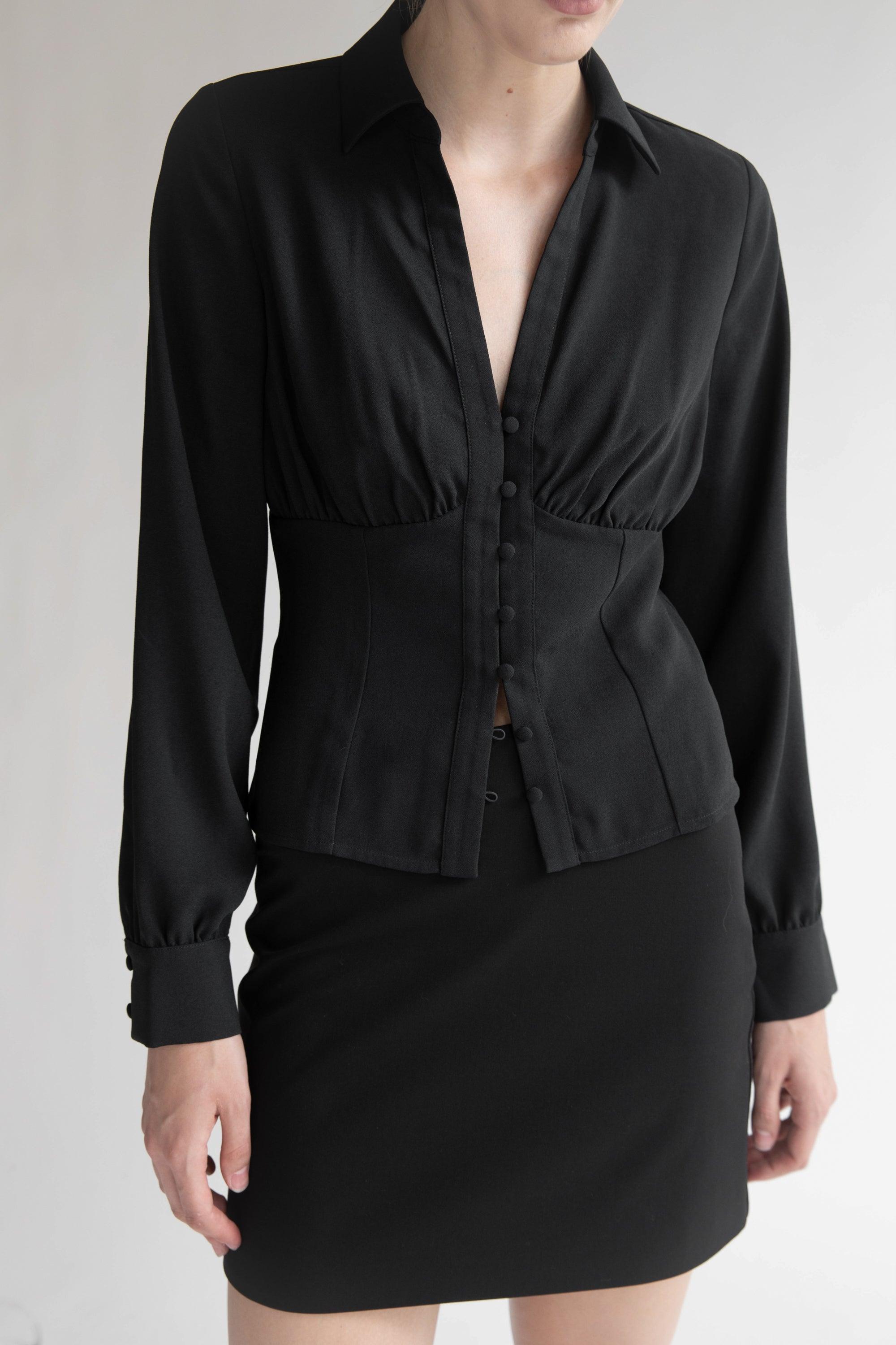 COLLARED BUSTIER BLOUSE by OAK + FORT