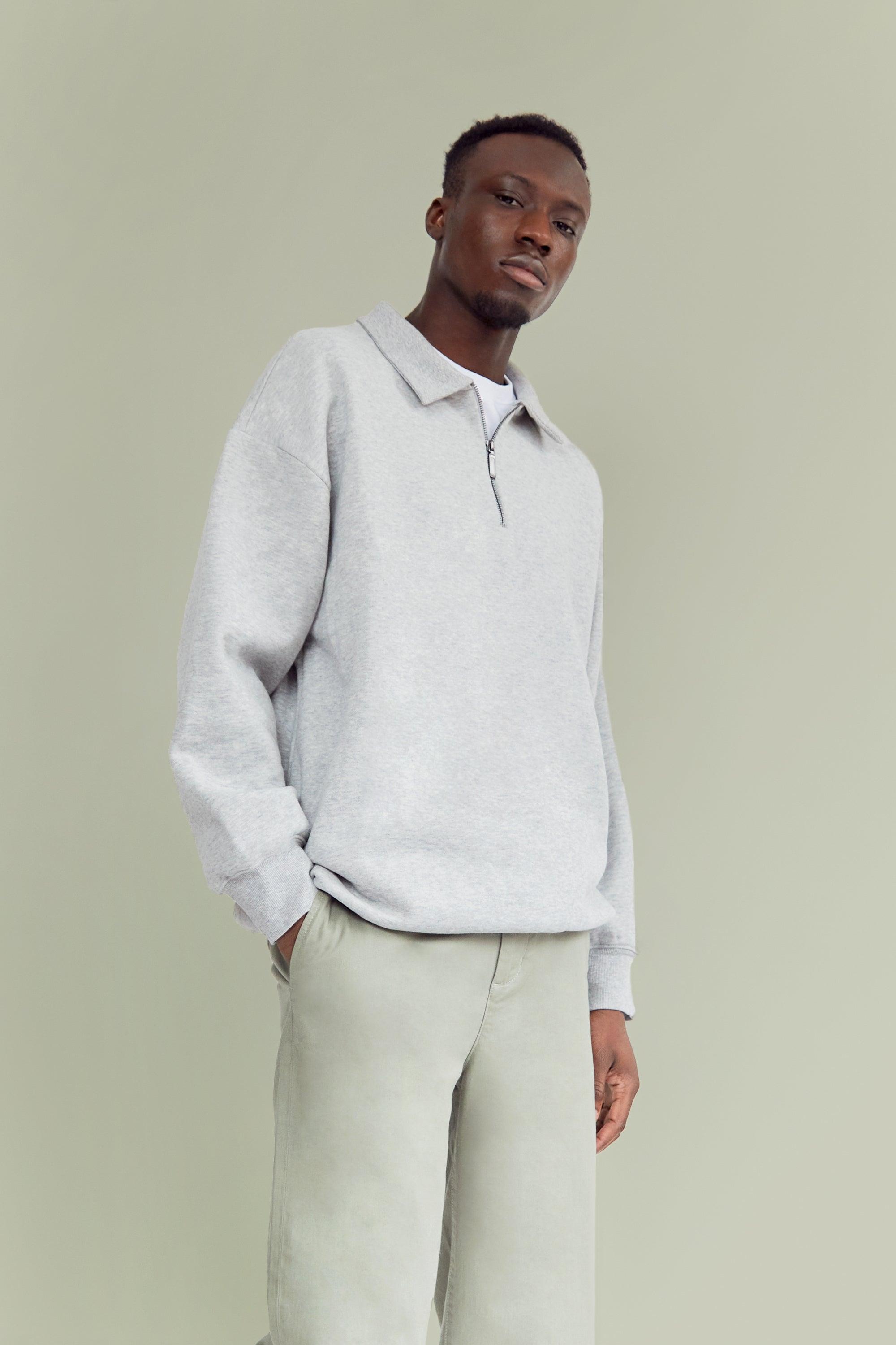 COLLARED HALF-ZIP SWEAT-SHIRT by OAK + FORT