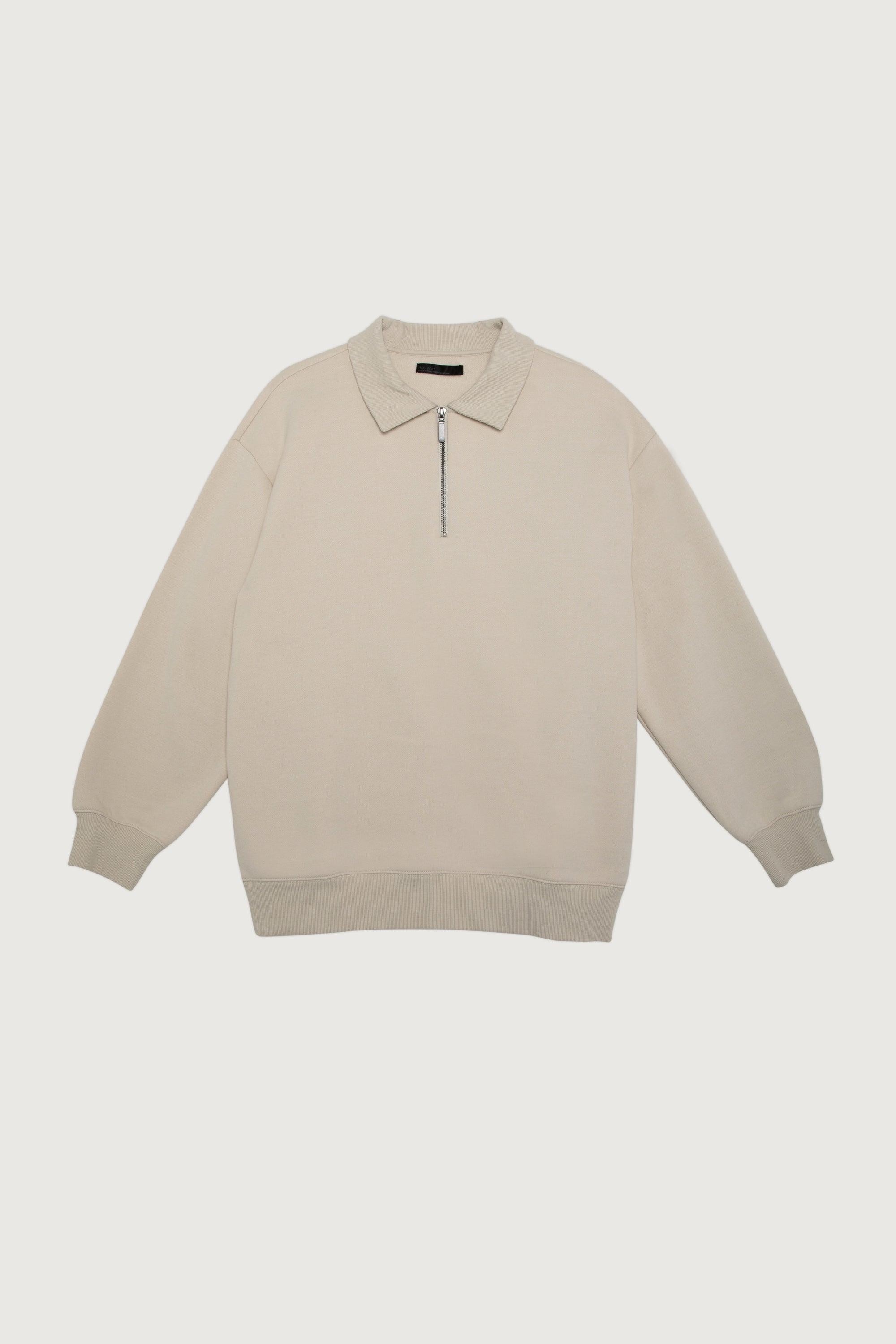 COLLARED HALF-ZIP SWEAT-SHIRT by OAK + FORT