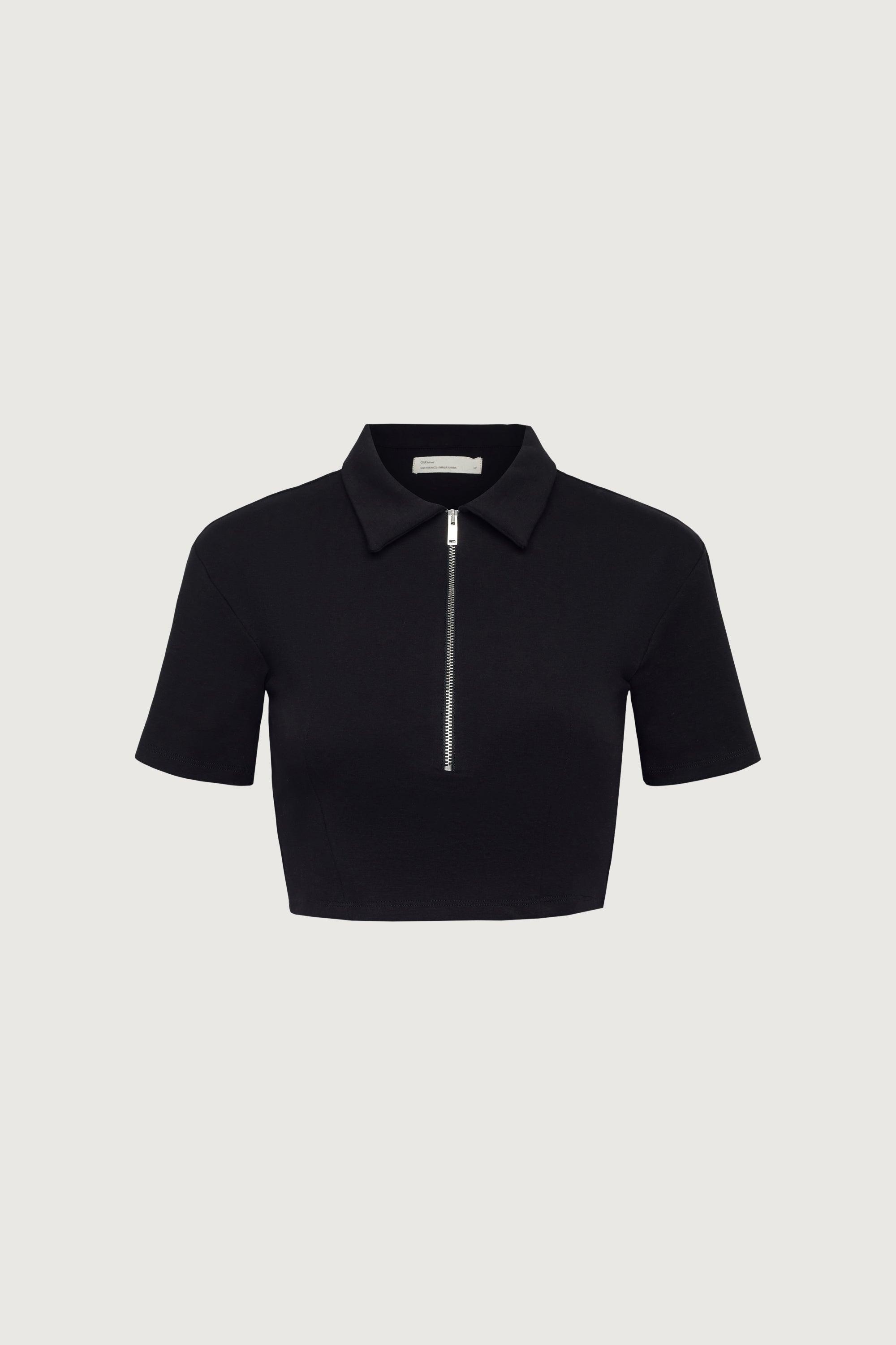 COLLARED HALF ZIP TEE by OAK + FORT