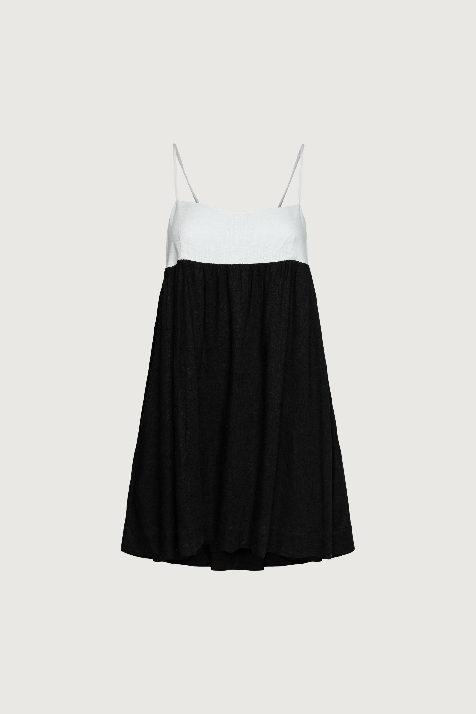 CONTRAST BABYDOLL MIDI DRESS by OAK + FORT