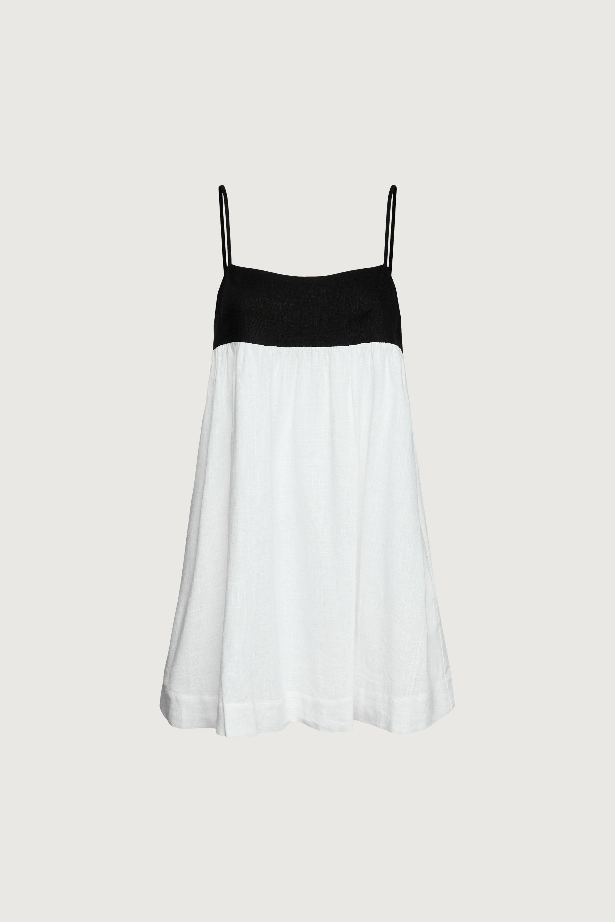 CONTRAST BABYDOLL MIDI DRESS by OAK + FORT