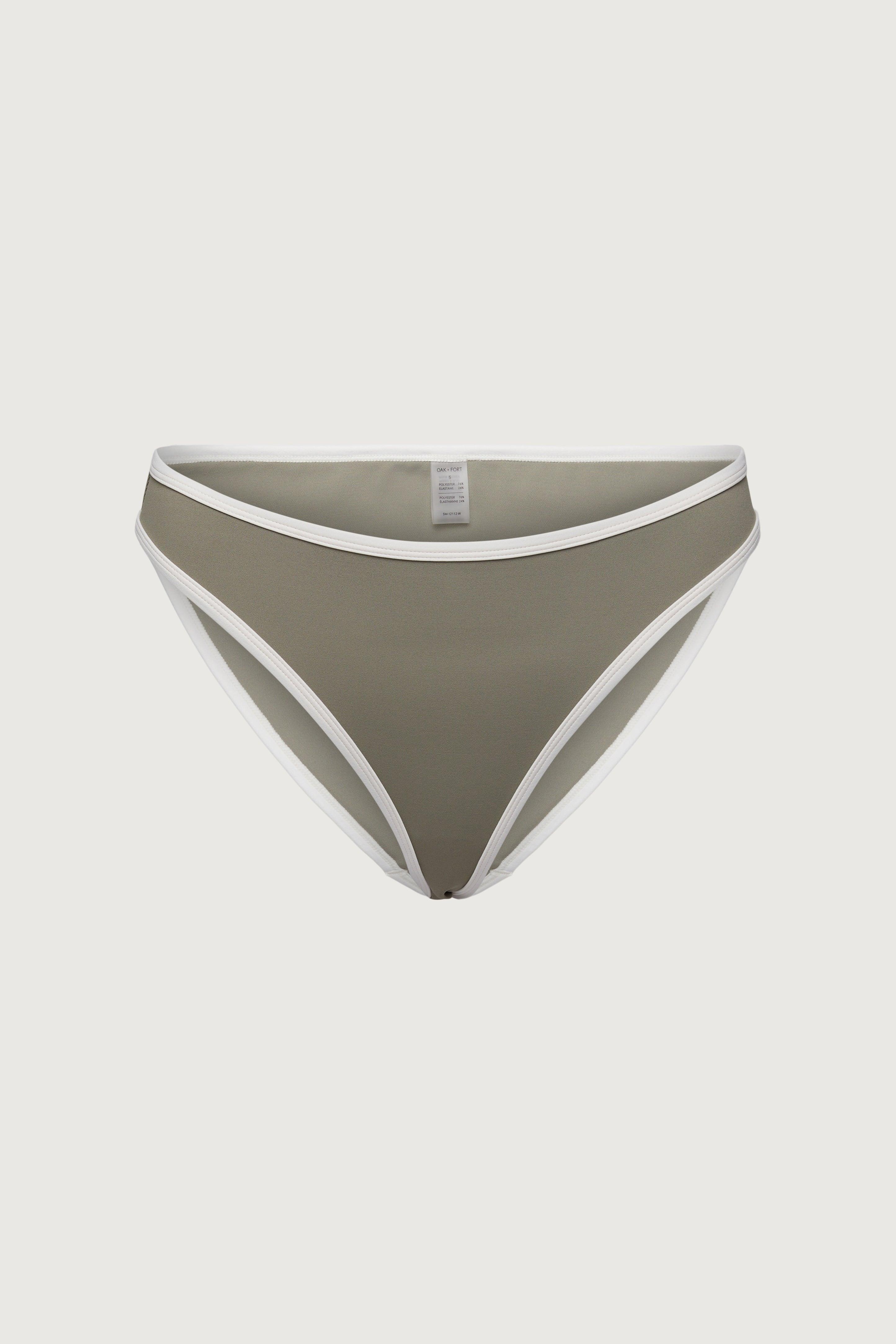 CONTRAST DETAIL LOW-RISE BIKINI BOTTOM by OAK + FORT