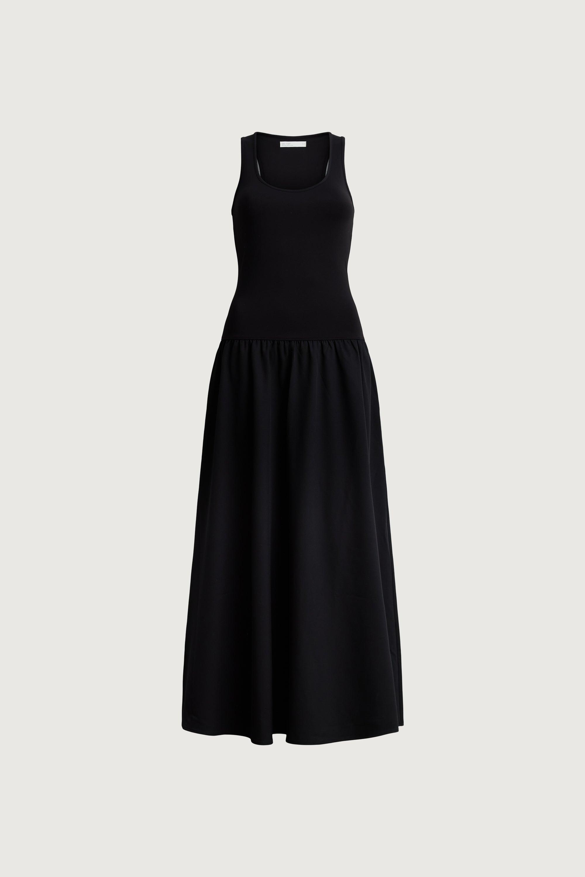 CONTRAST FABRIC SLEEVELESS MAXI DRESS by OAK + FORT