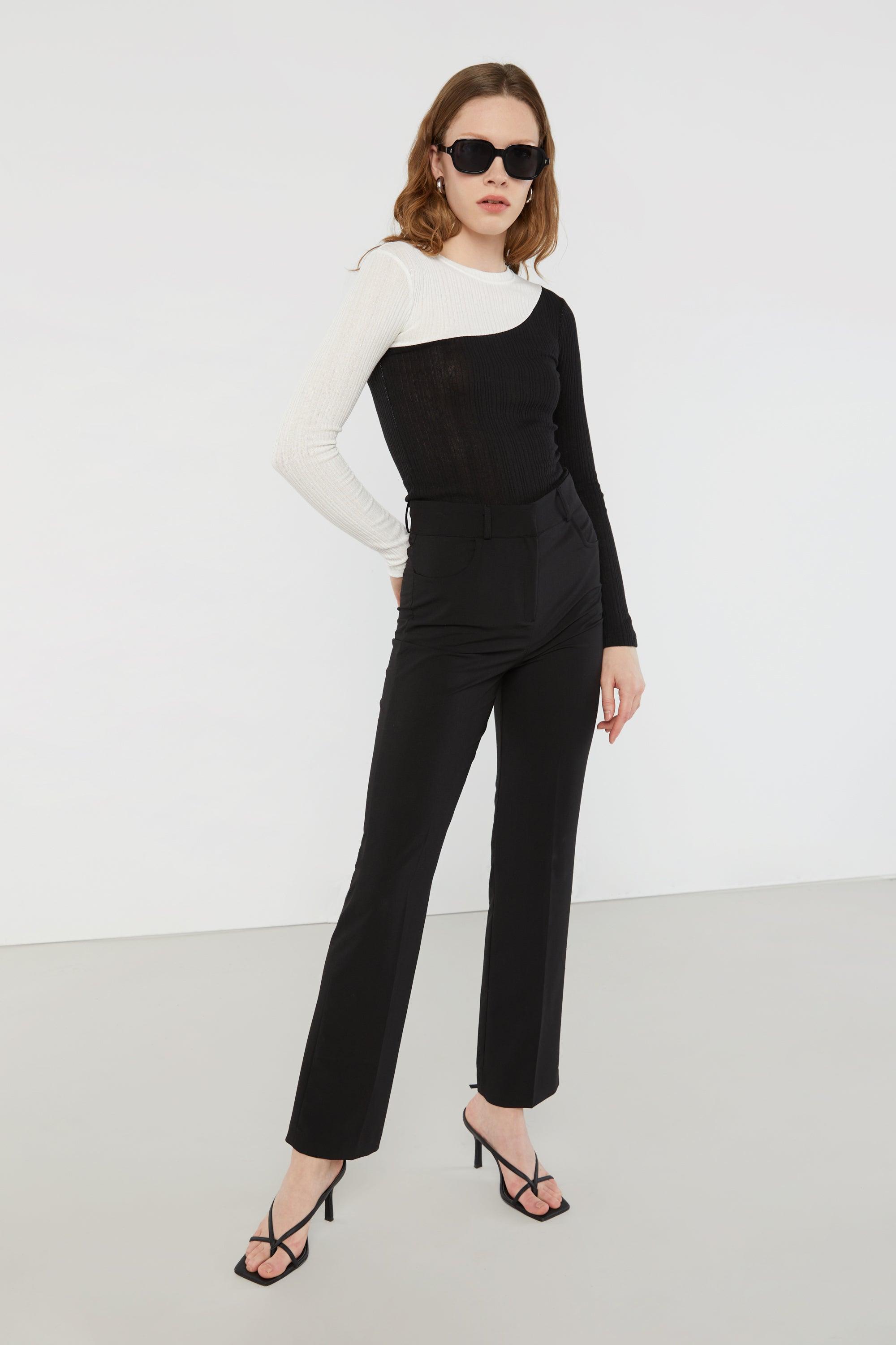 CONTRAST LONG SLEEVE TOP by OAK + FORT