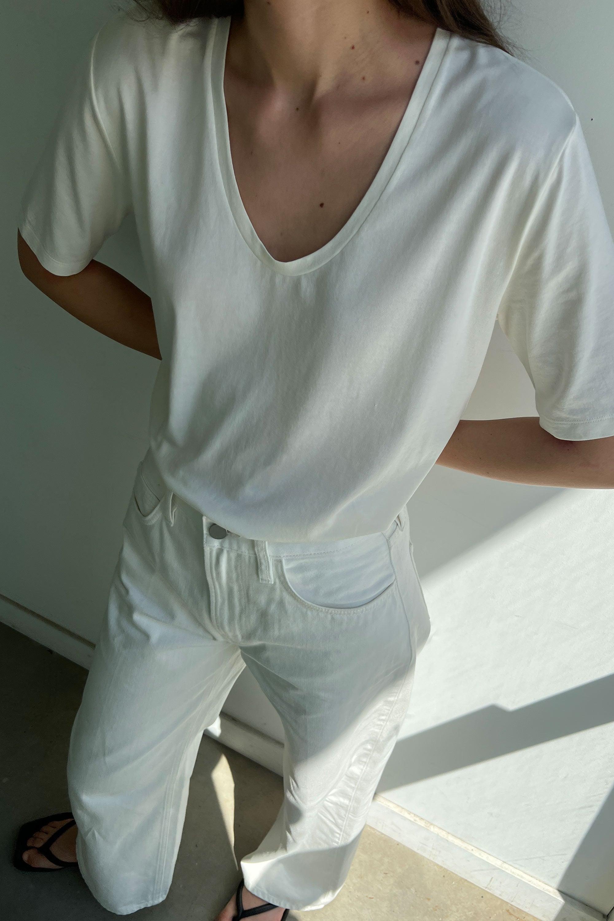 COTTON MODAL SCOOP NECK TEE by OAK + FORT