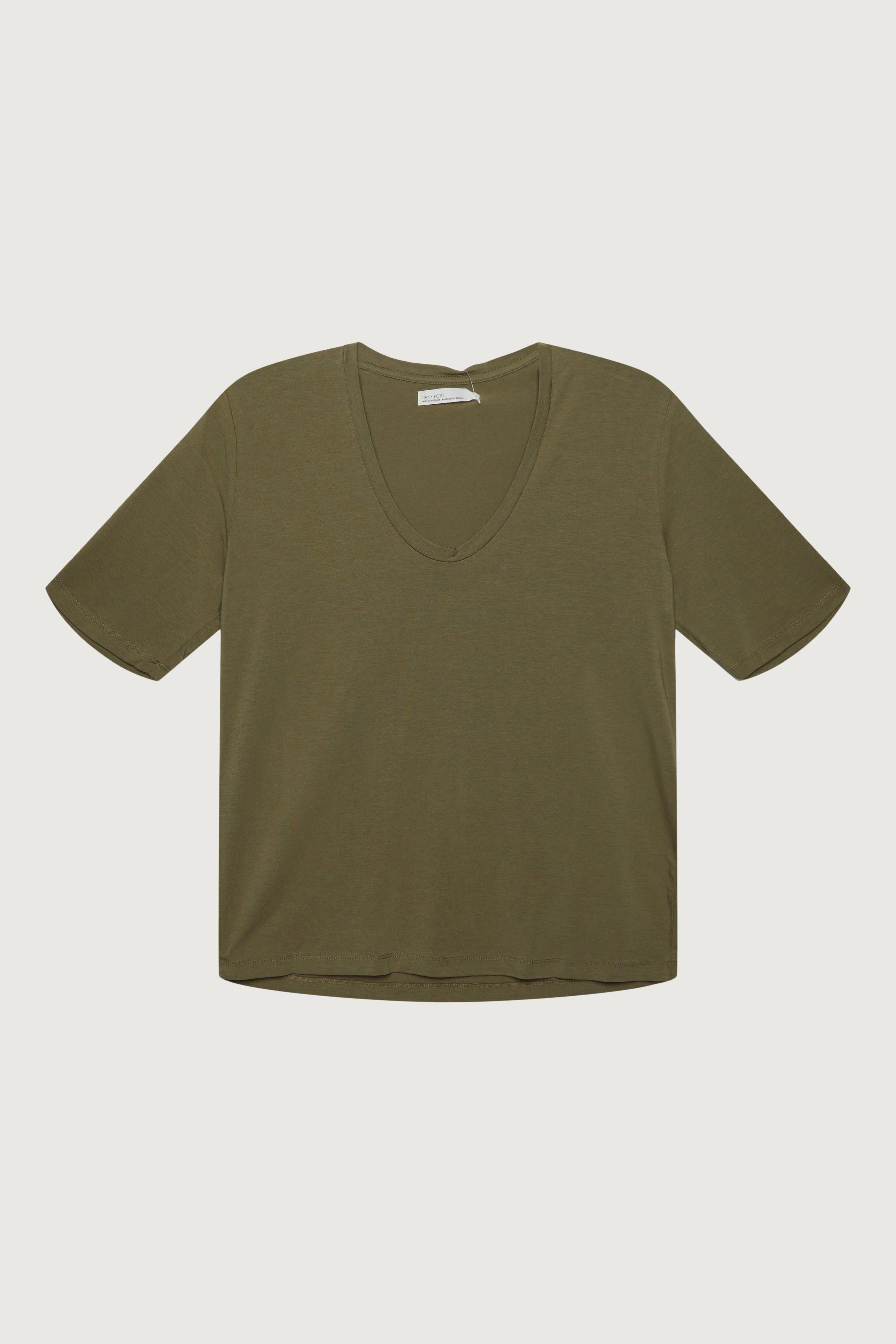 COTTON MODAL SCOOP NECK TEE by OAK + FORT