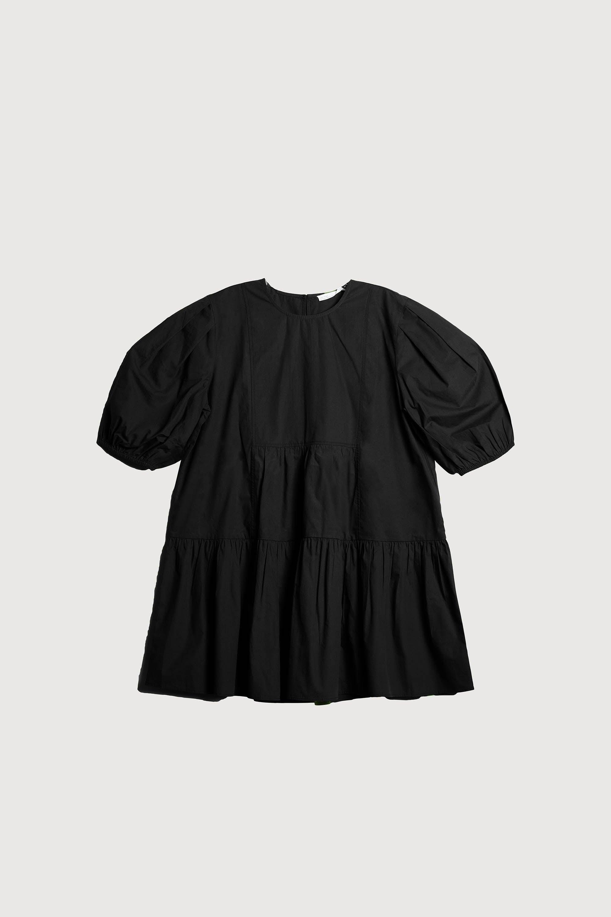 COTTON POPLIN TIERED MINI DRESS by OAK + FORT