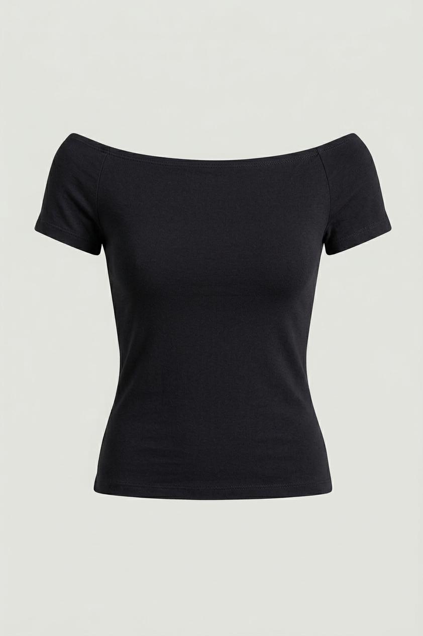 COTTON WIDE NECKLINE TOP by OAK + FORT