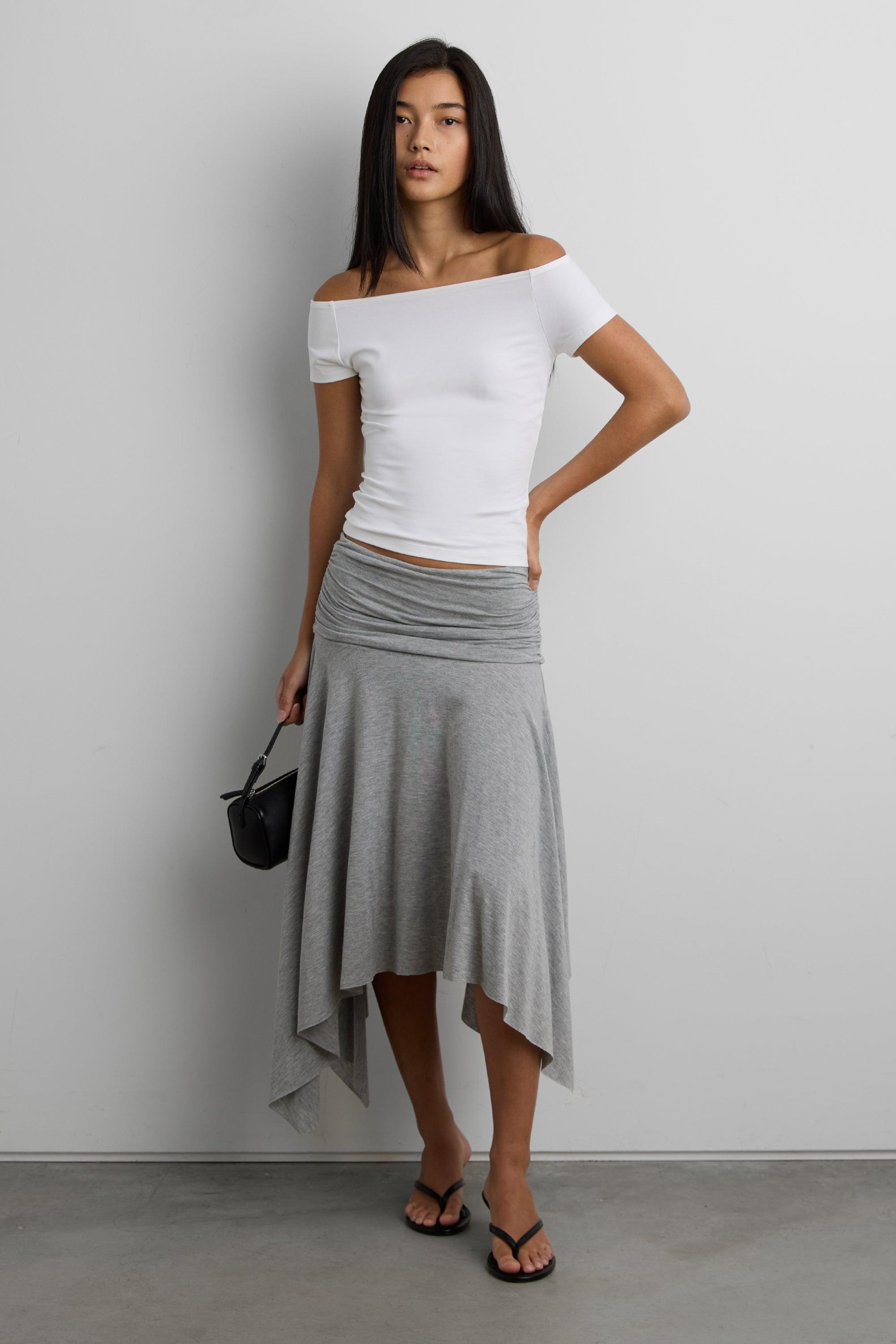 COTTON WIDE NECKLINE TOP by OAK + FORT